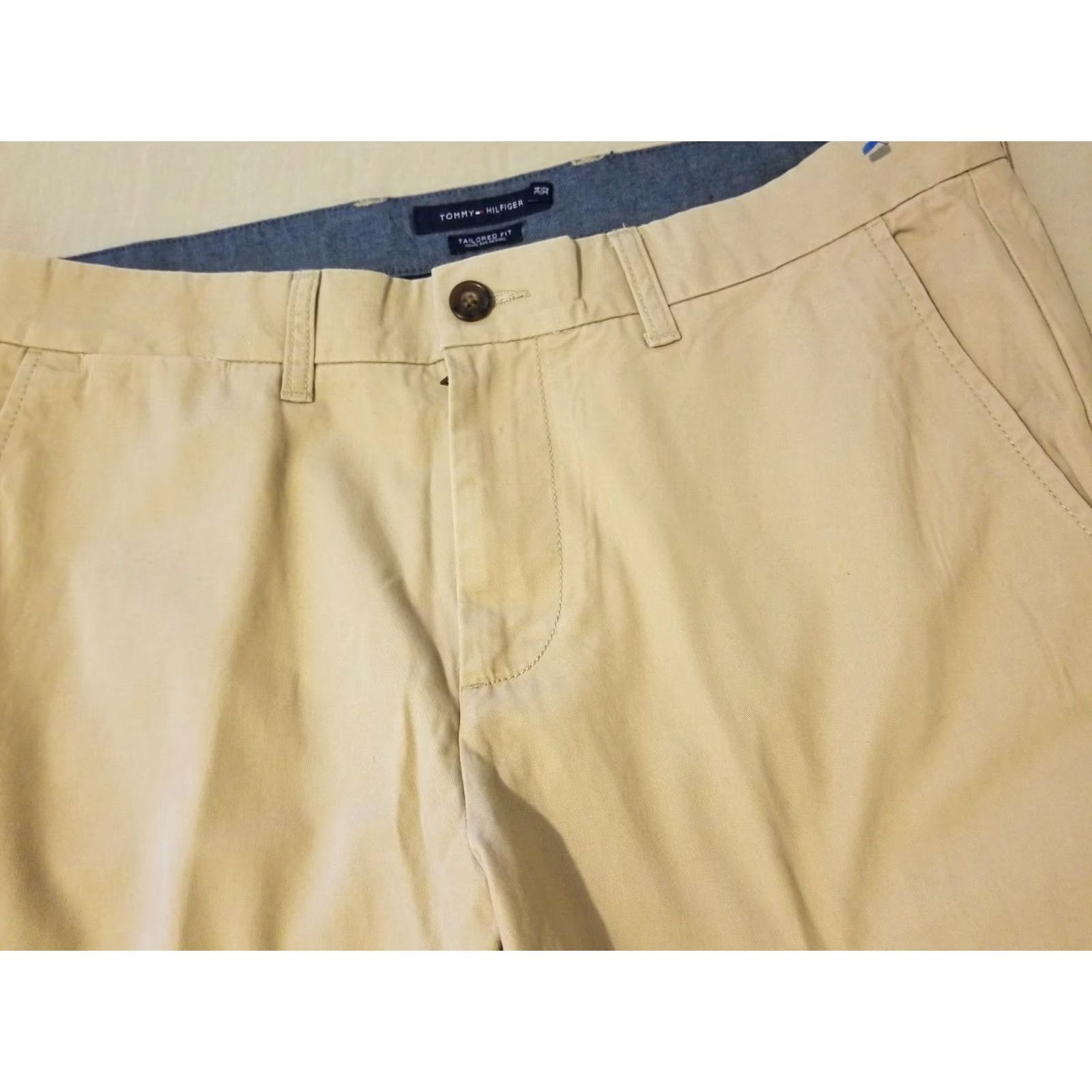 Tommy Hilfiger Tommy Hilfiger Khaki Chino PANTS 34x32 Cotton Slack Beige Mens Tailored Trousers Regular Inseam 32 Size US 34 / EU 50 - 5 Thumbnail