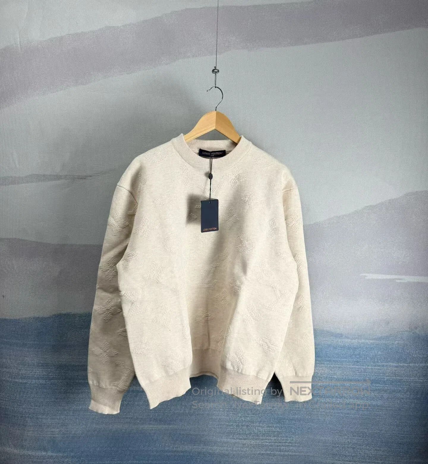 Louis Vuitton louis vuitton beige knit sweatshirt with patterns. Size US XL / EU 56 / 4 - 1 Thumbnail