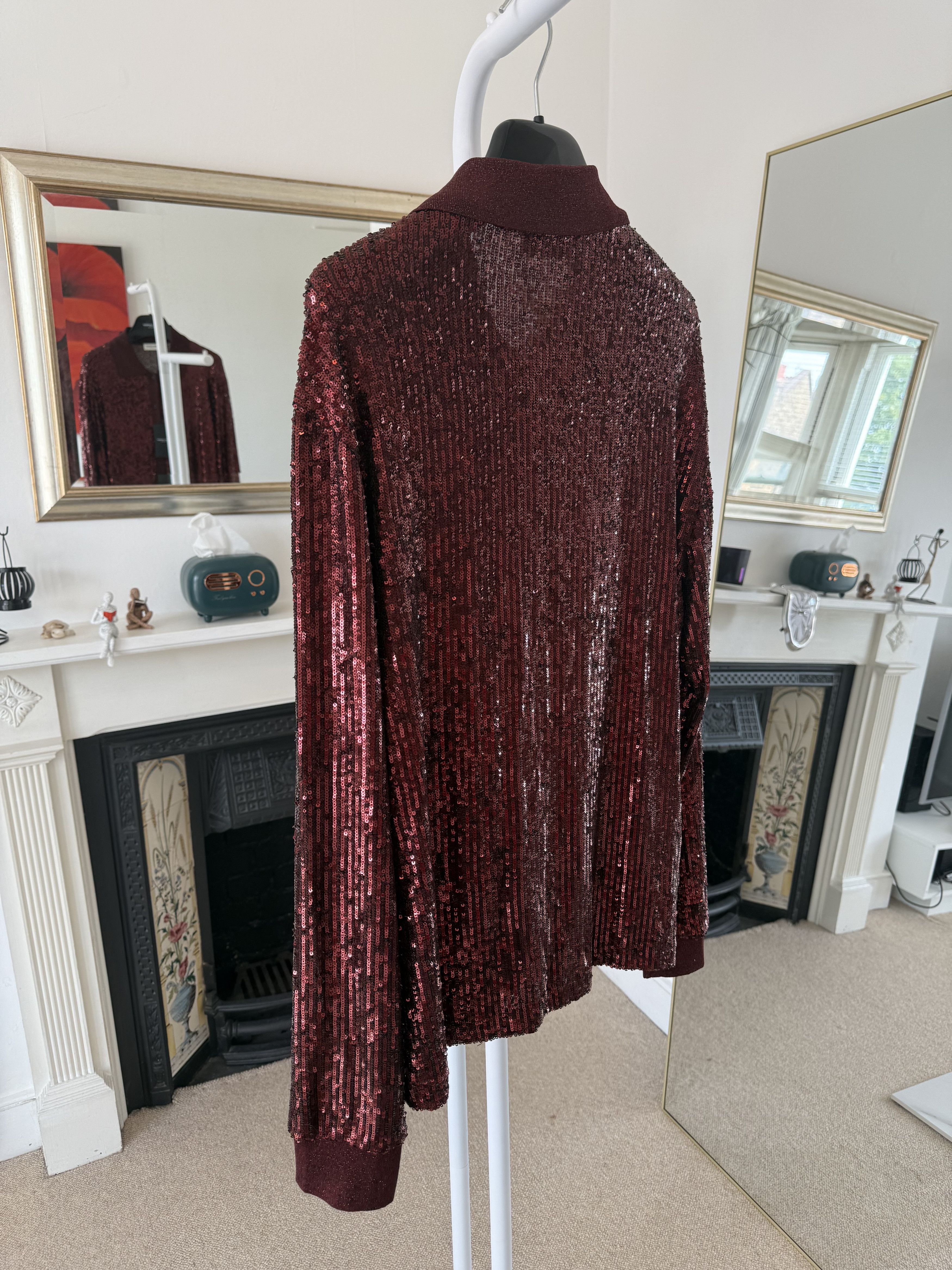 Saint Laurent Paris SS22 Saint Laurent Long Sleeve Sequin Polo Shirt Size US M / EU 48-50 / 2 - 6 Thumbnail