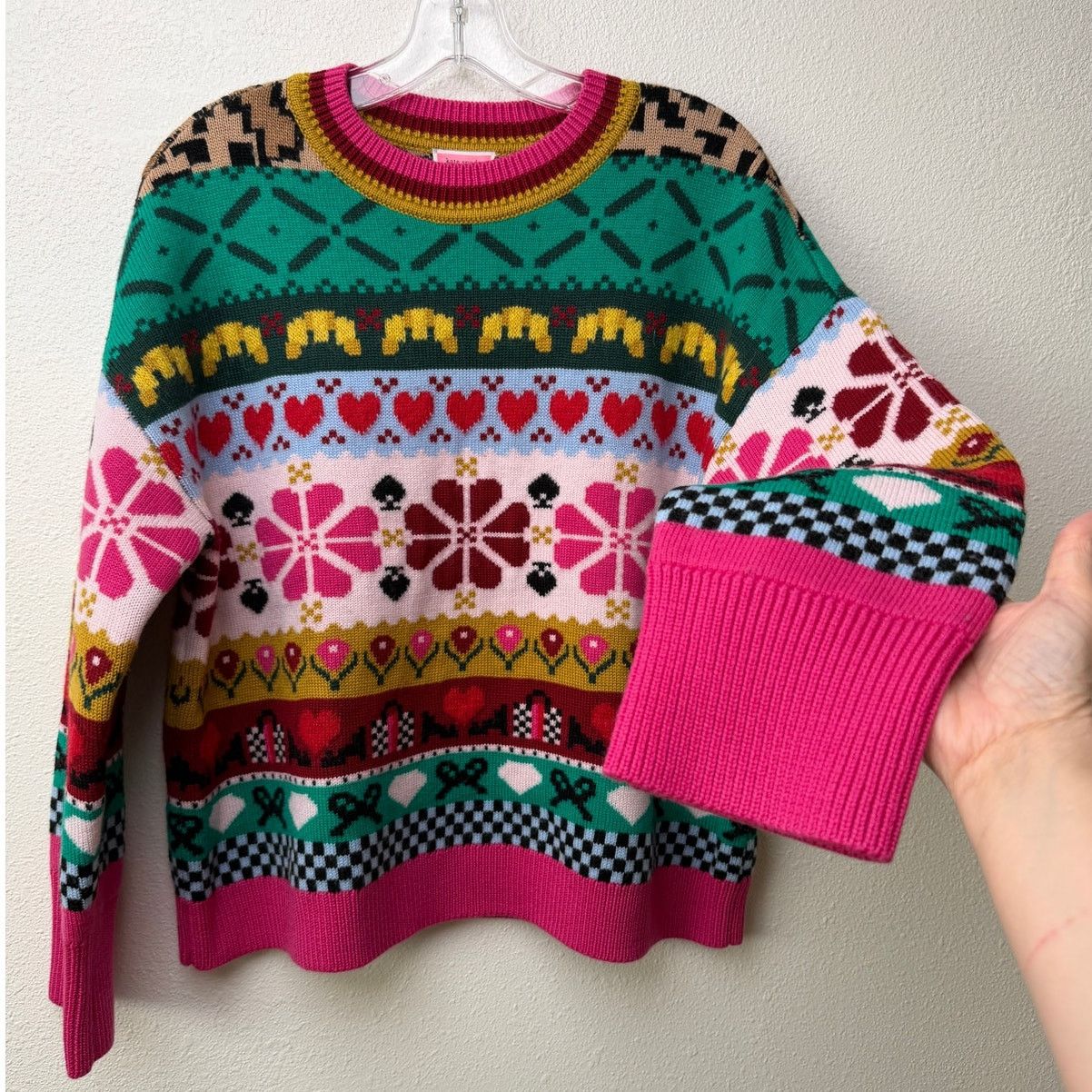 Kate Spade Kate Spade Multicolor Wool Mohair Floral Heart Sweater - S Size S / US 4 / IT 40 - 3 Thumbnail
