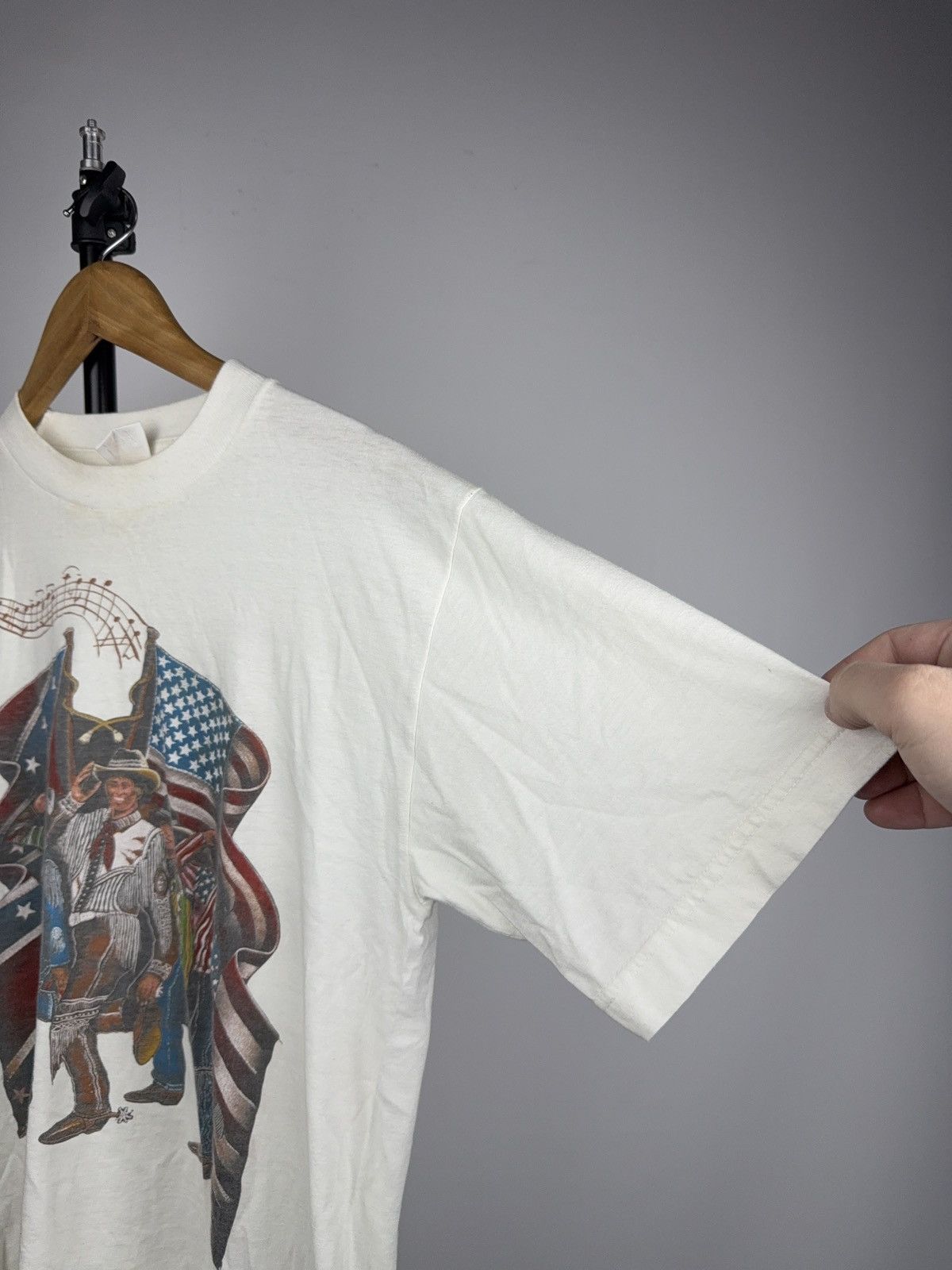 Vintage 90s Vintage Americana Cowboy Graphic T-Shirt USA Flag Print Size US S / EU 44-46 / 1 - 10 Thumbnail