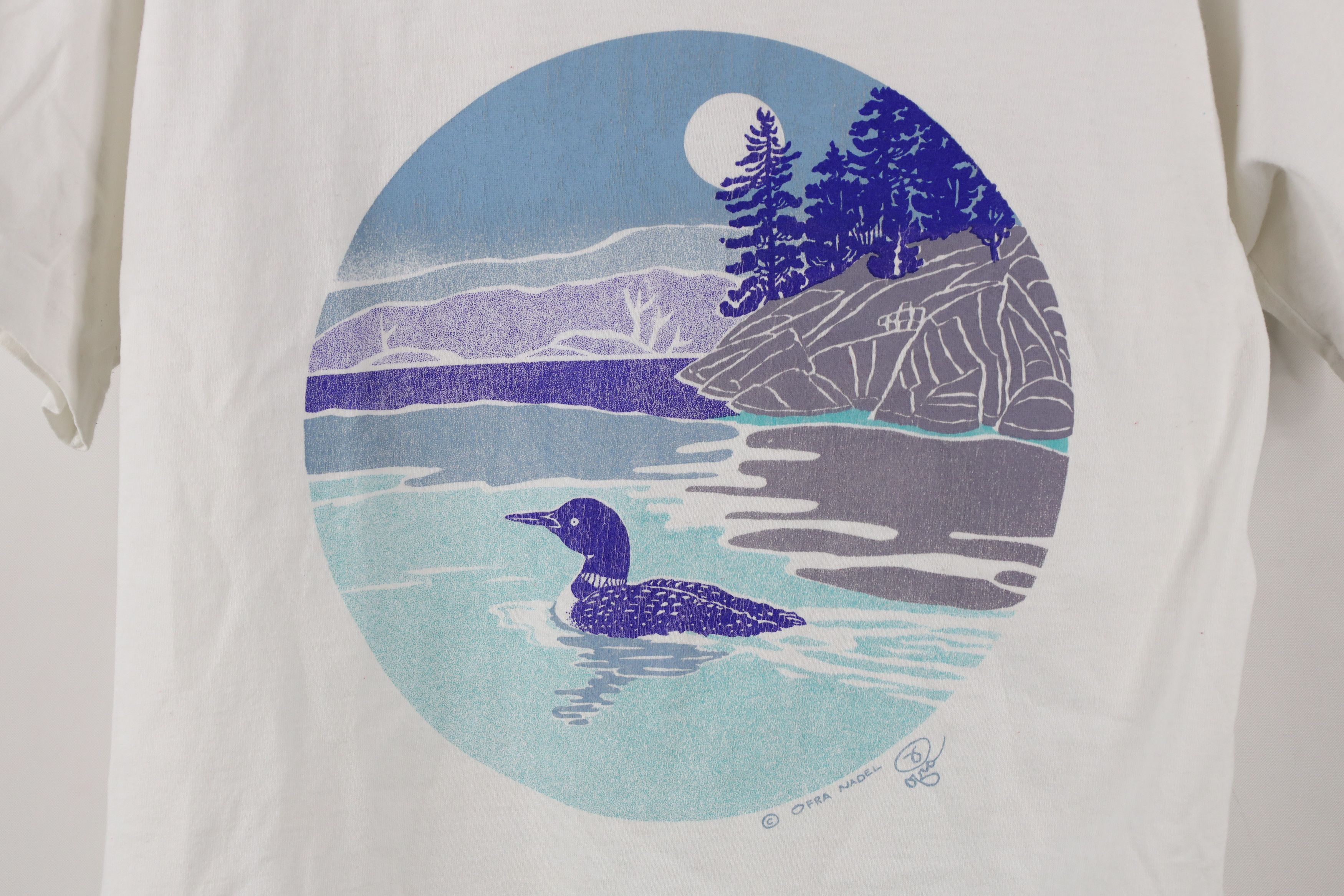 Vintage Vintage 90s Streetwear Nature Duck Lake T-Shirt White Size M / US 6-8 / IT 42-44 - 4 Thumbnail