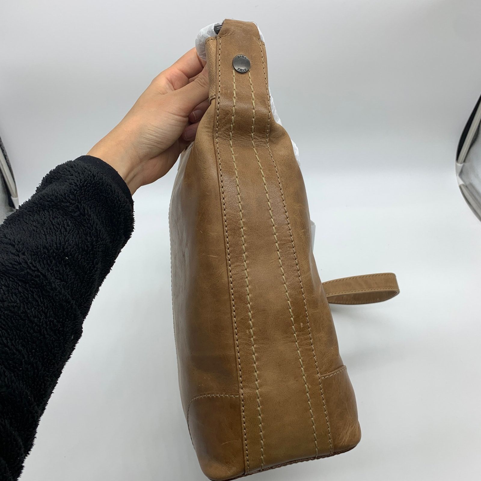 Frye Frye Leather Handbags Melissa Drawstring Hobo Bag Brown Size ONE SIZE - 20 Thumbnail