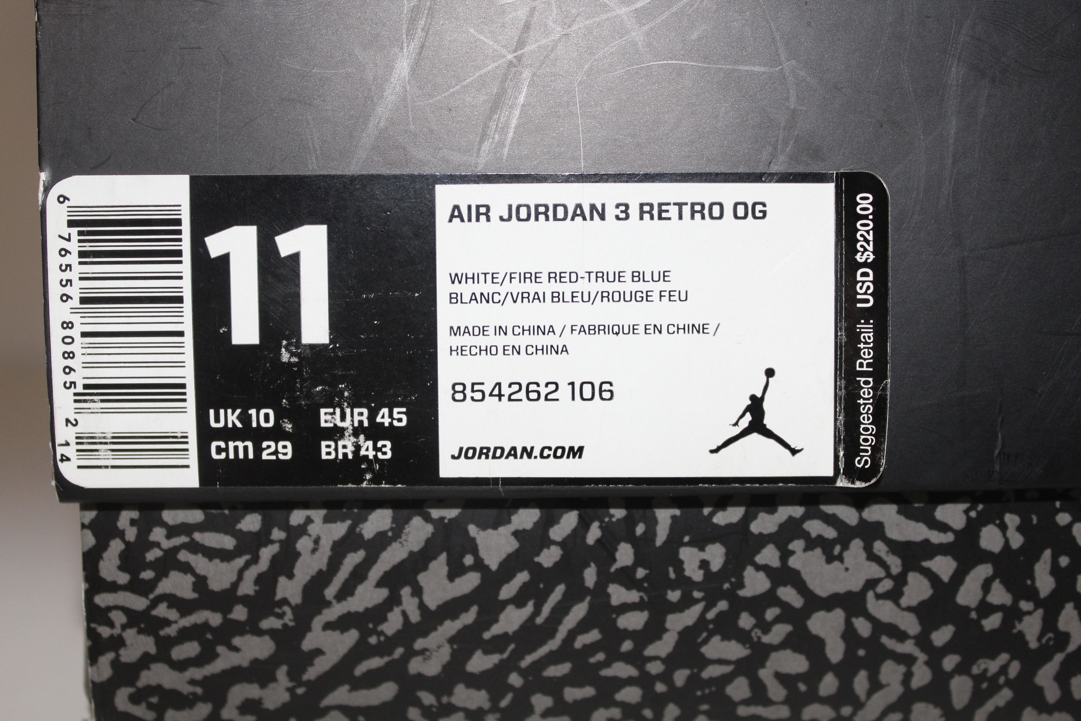 Jordan Brand Air Jordan 3 Retro 2016 True Blue Size 11 Restoration Size US 11 / EU 44 - 9 Thumbnail