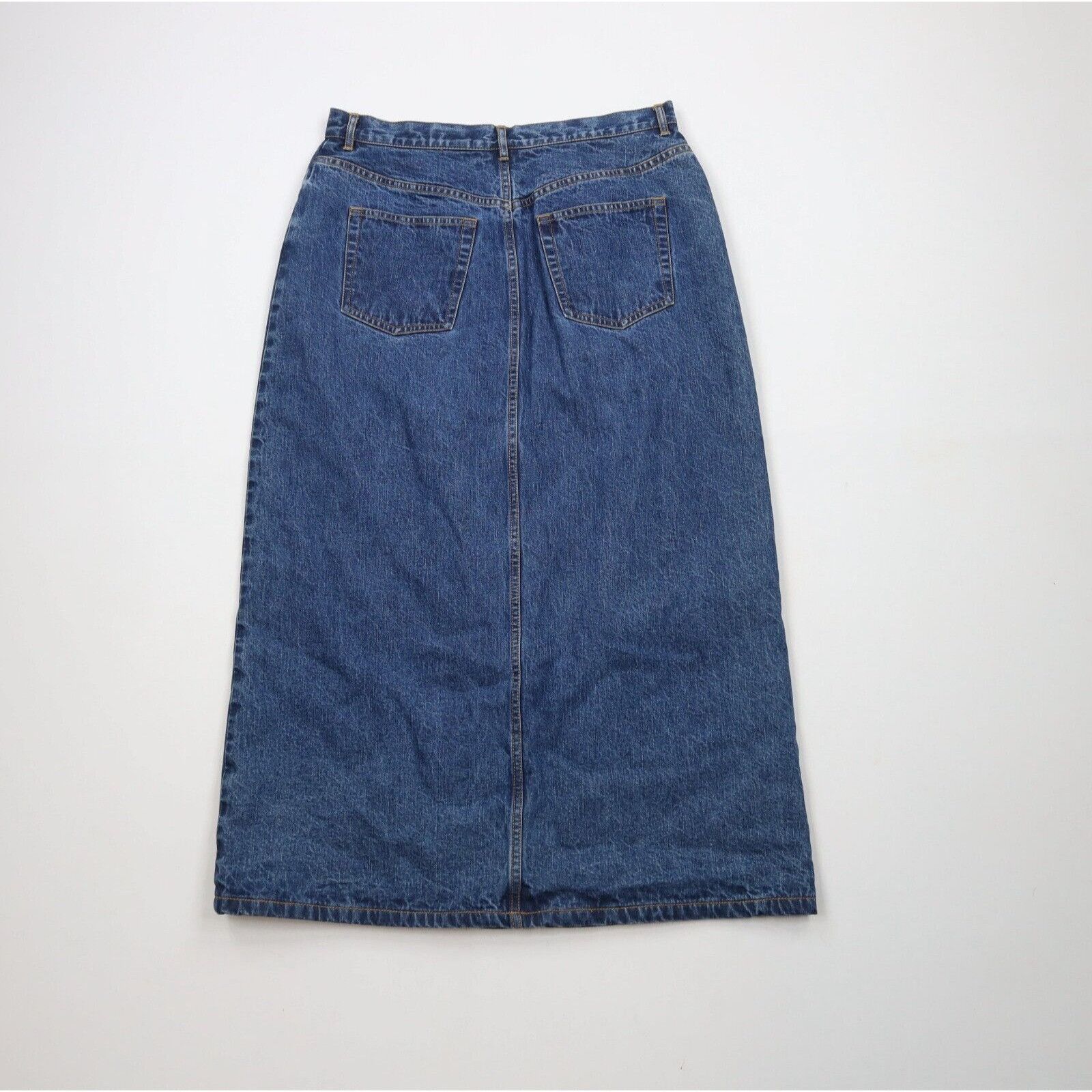 Eddie Bauer × Vintage Vintage 90s Eddie Bauer Distressed Flannel Lined Denim Skirt Size 30" / US 8 / IT 44 - 8 Thumbnail