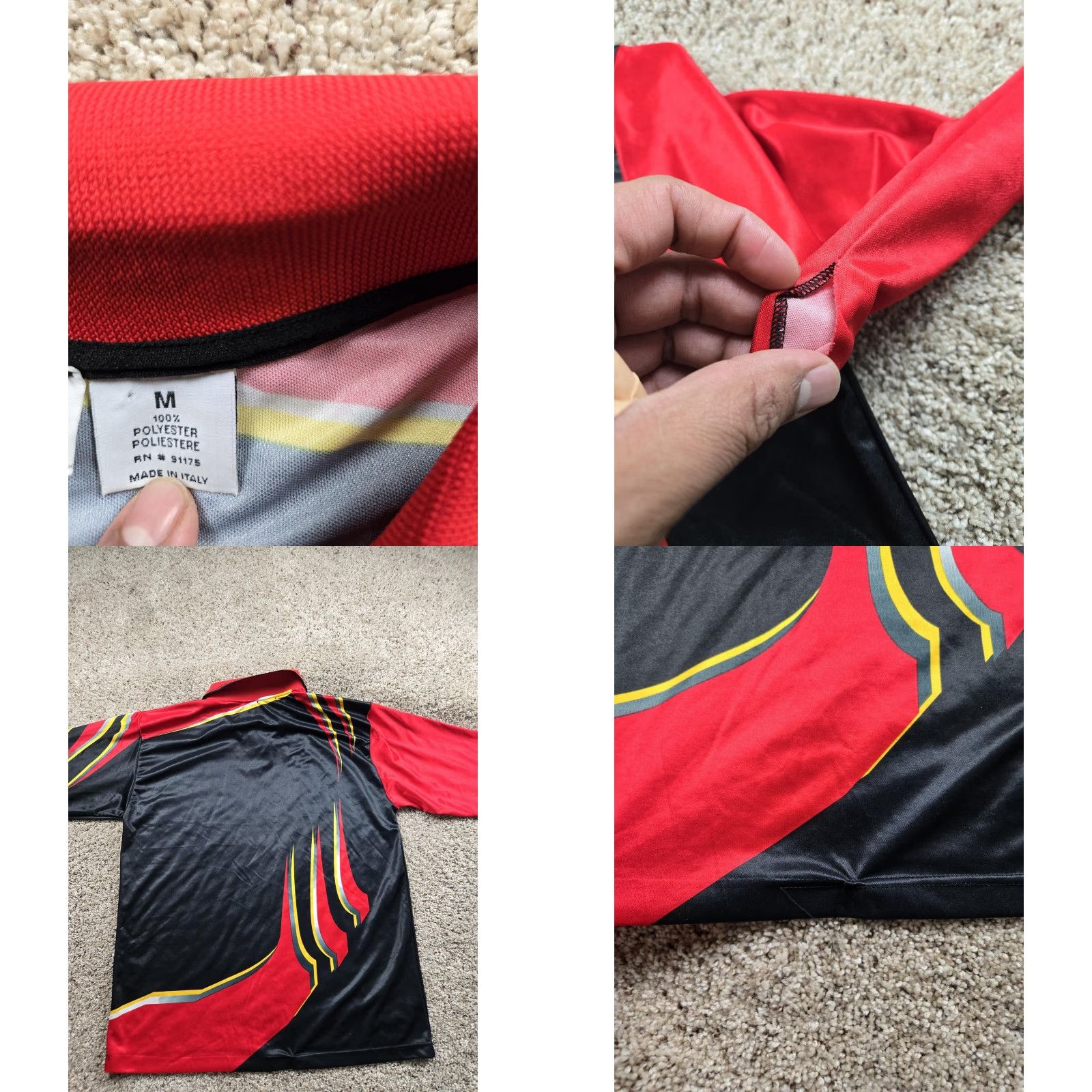 Fila VINTAGE FILA Soccer Jersey Shirt Mens M Red Italy 90s Graphic Print Polo Short Sleeve Pullover Made 100% Polyester Breathing Lightweight Durable Size US M / EU 48-50 / 2 - 8 Thumbnail