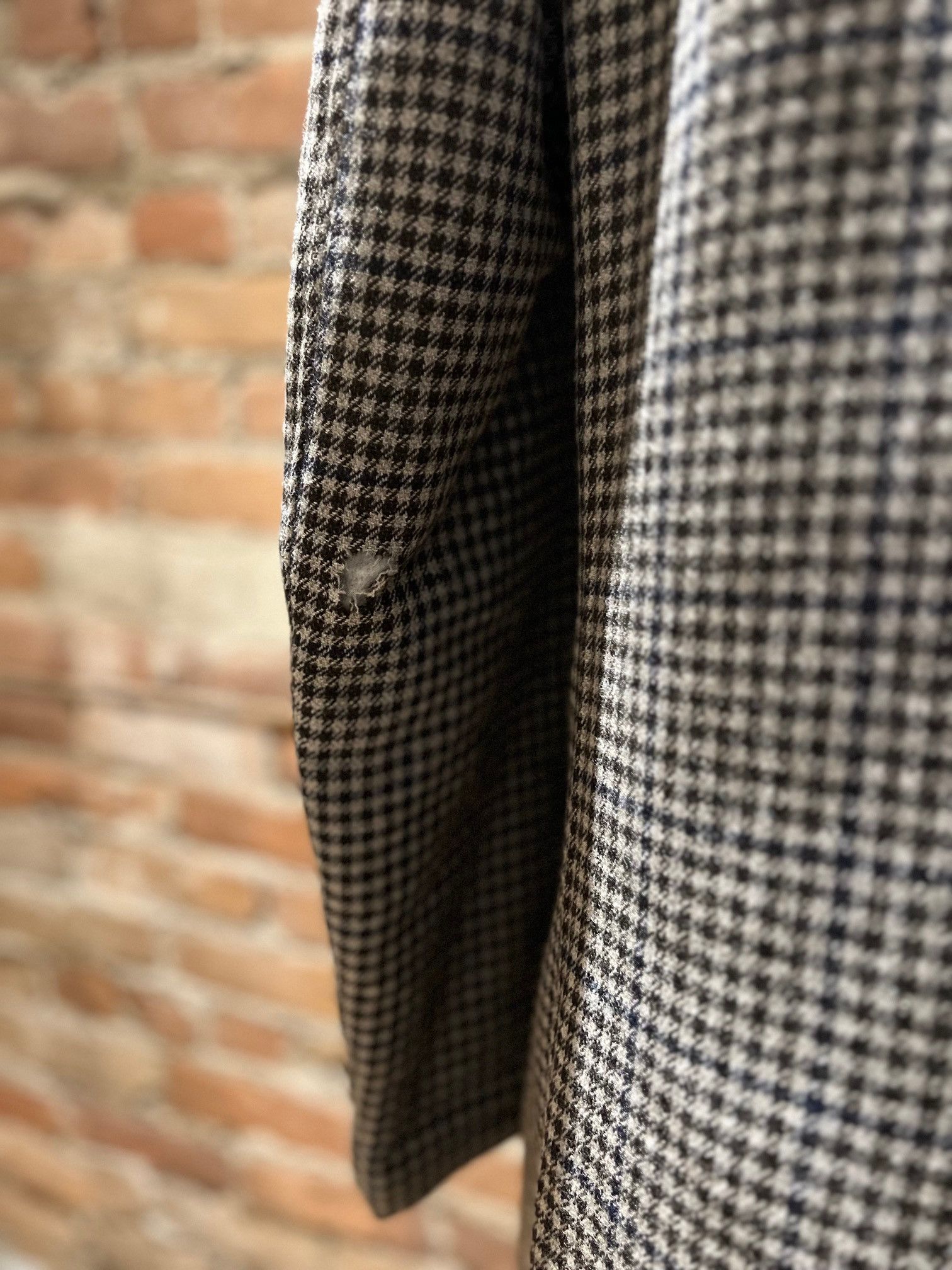 Etro ETRO Milano Wool Blend Houndstooth Coat with Shearling Hood Size US L / EU 52-54 / 3 - 7 Thumbnail
