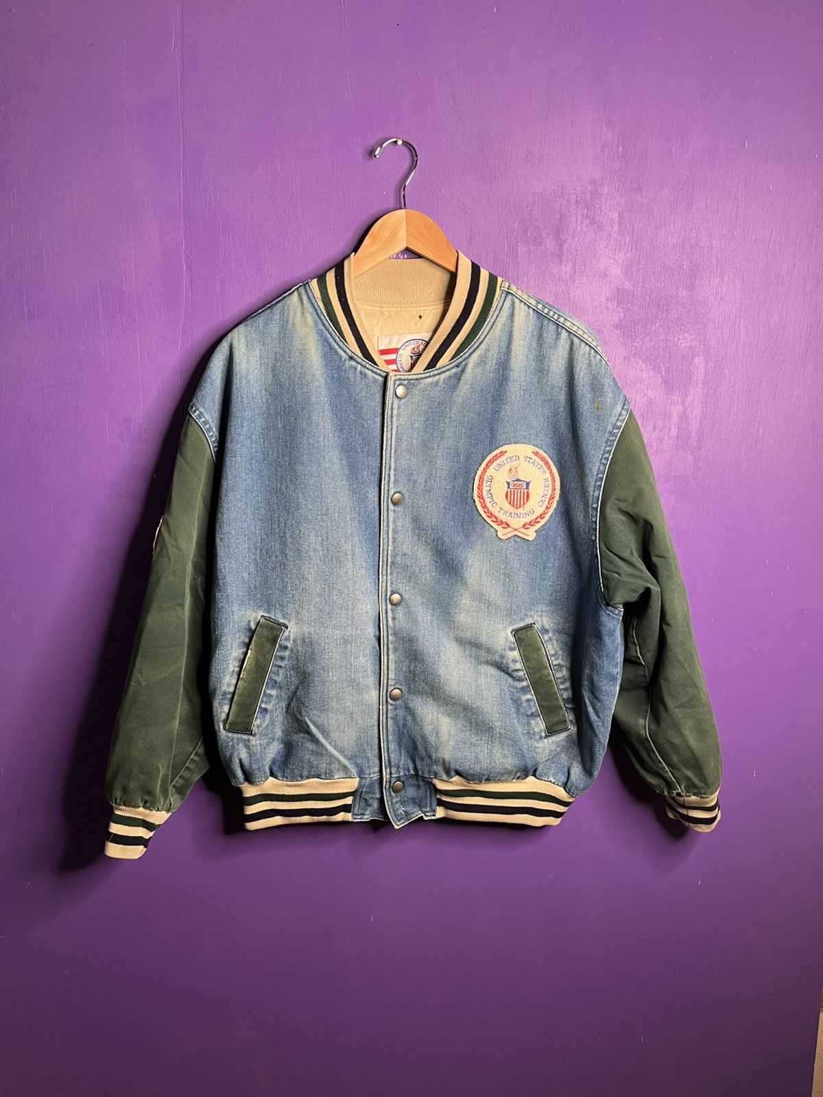 USA Olympics × Vintage Vintage 90s Olympics training center denim jacket Size US L / EU 52-54 / 3 - 1 Thumbnail