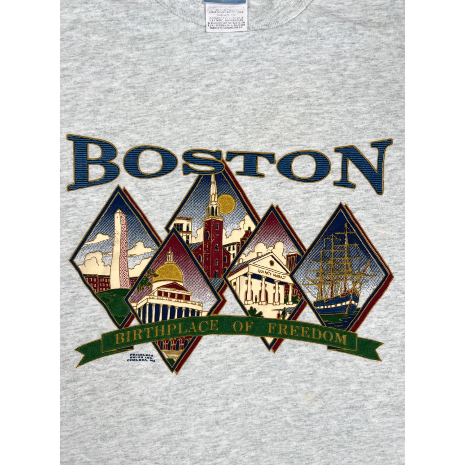 Vintage VINTAGE Boston Massachusetts T-Shirt Size XL Single Stitch Size US XL / EU 56 / 4 - 2 Thumbnail