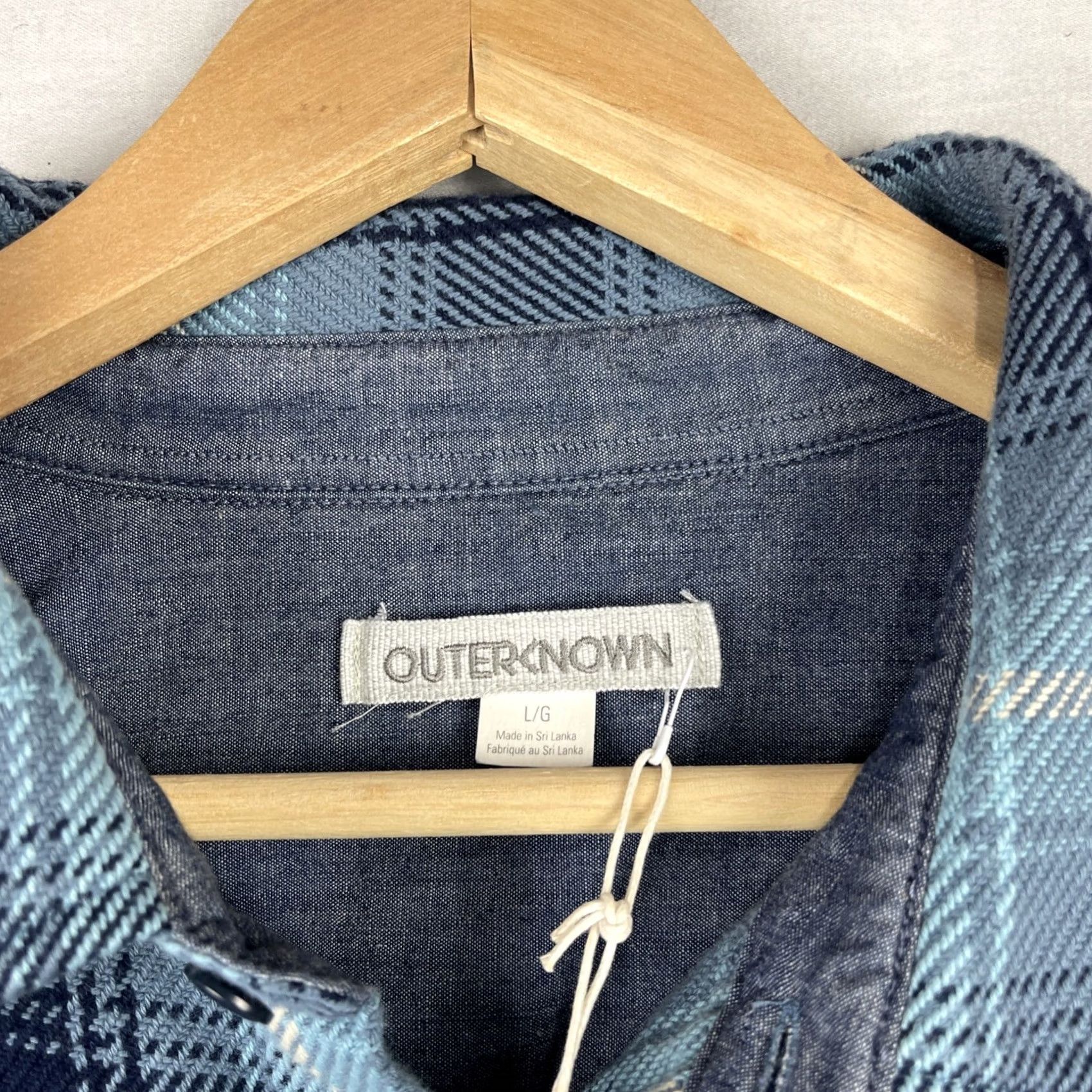 Outerknown Outerknown Blanket Shirt Mens Large Blue Plaid Flannel Surf Button Up Size US L / EU 52-54 / 3 - 4 Thumbnail