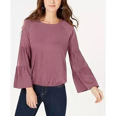Other Style & Co Bubble-Hem Bell-Sleeve Top, Mesa Rose, SZ. XS Size XS / US 0-2 / IT 36-38 - 2 Thumbnail