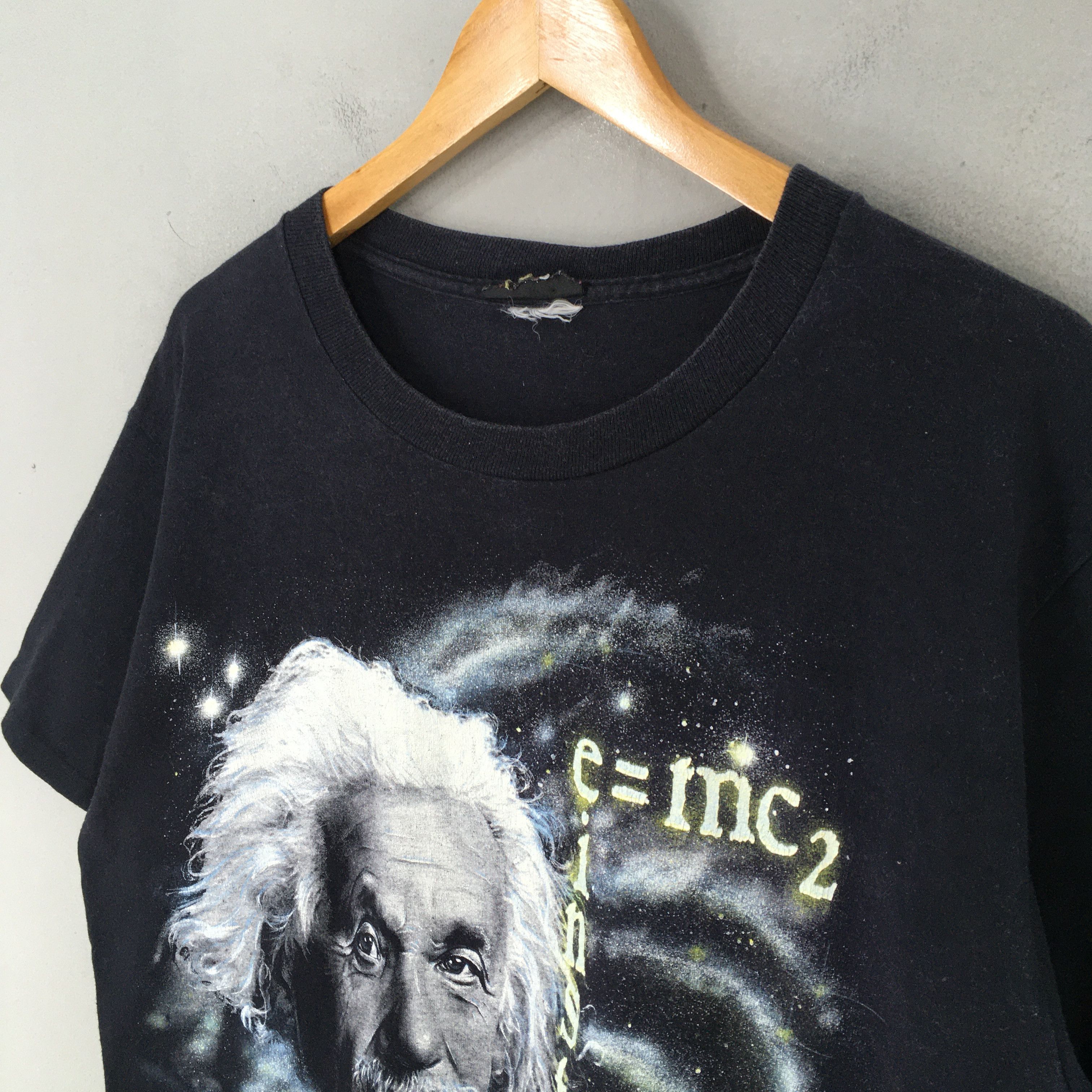 Arts & Science × Vintage Vintage 90's Albert Einstein Genius Black T shirt Medium Size US M / EU 48-50 / 2 - 3 Thumbnail