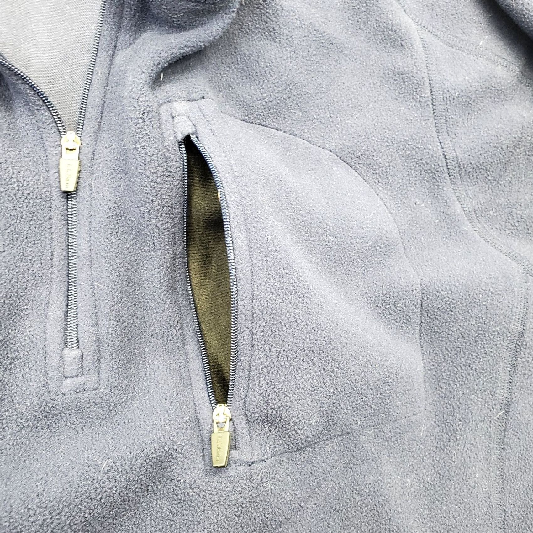 Vintage L.L. Bean Better Sweater Mens XL Blue Fleece Long Sleeve Mock Neck Quarter Zip Shirt Mens XL Blue Pullover Sweater 1/4 Zip Tricks: Size US XL / EU 56 / 4 - 8 Thumbnail