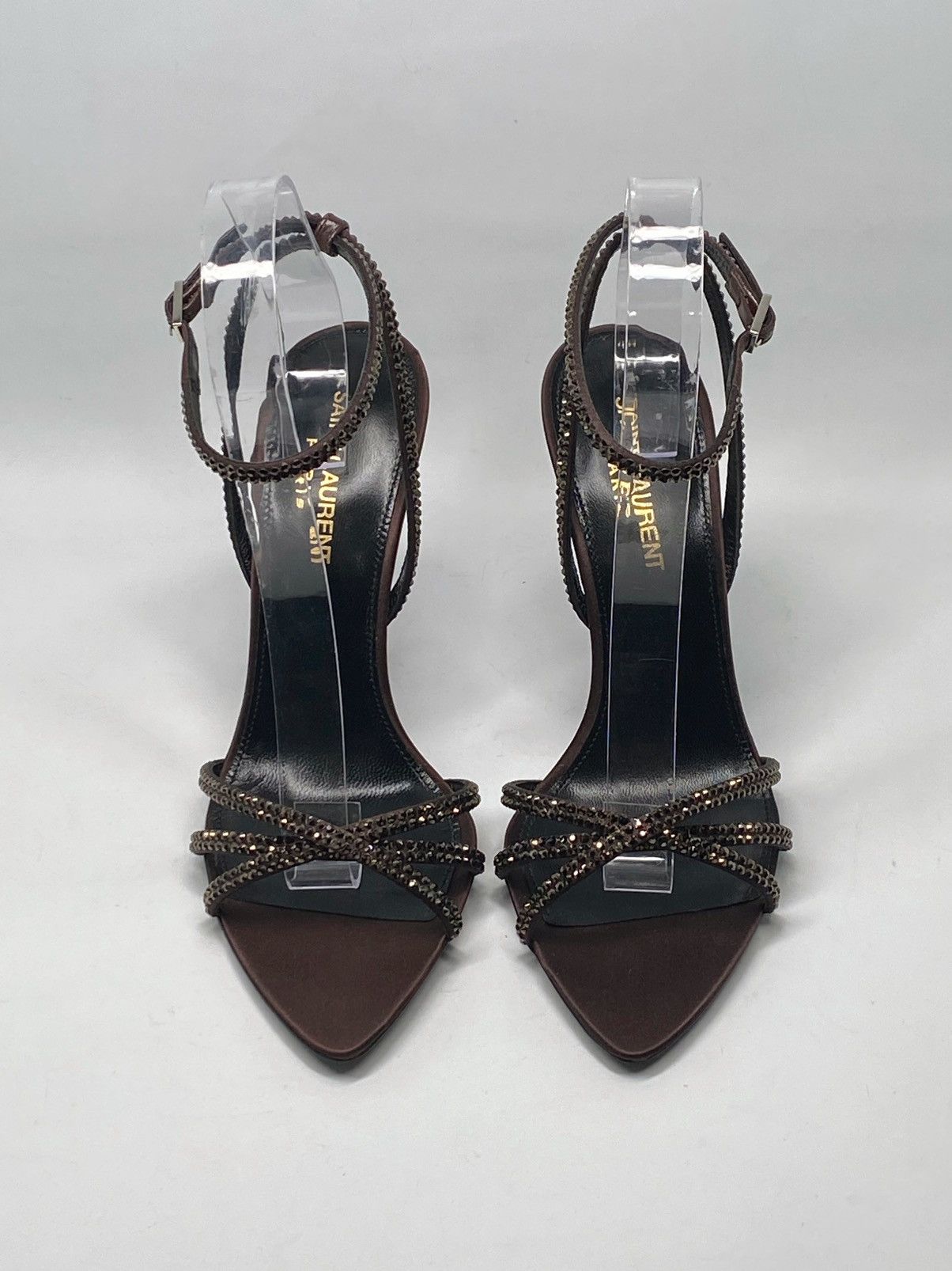 Yves Saint Laurent Saint Laurent Ava Sandals Satin with Rhinestones size 37.5 Size US 7.5 / IT 37.5 - 4 Thumbnail