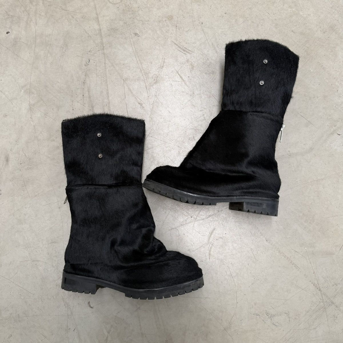 424 424 Dragonrider Pony Hair Black Boots (EU46) Size US 13 / EU 46 - 1 Thumbnail