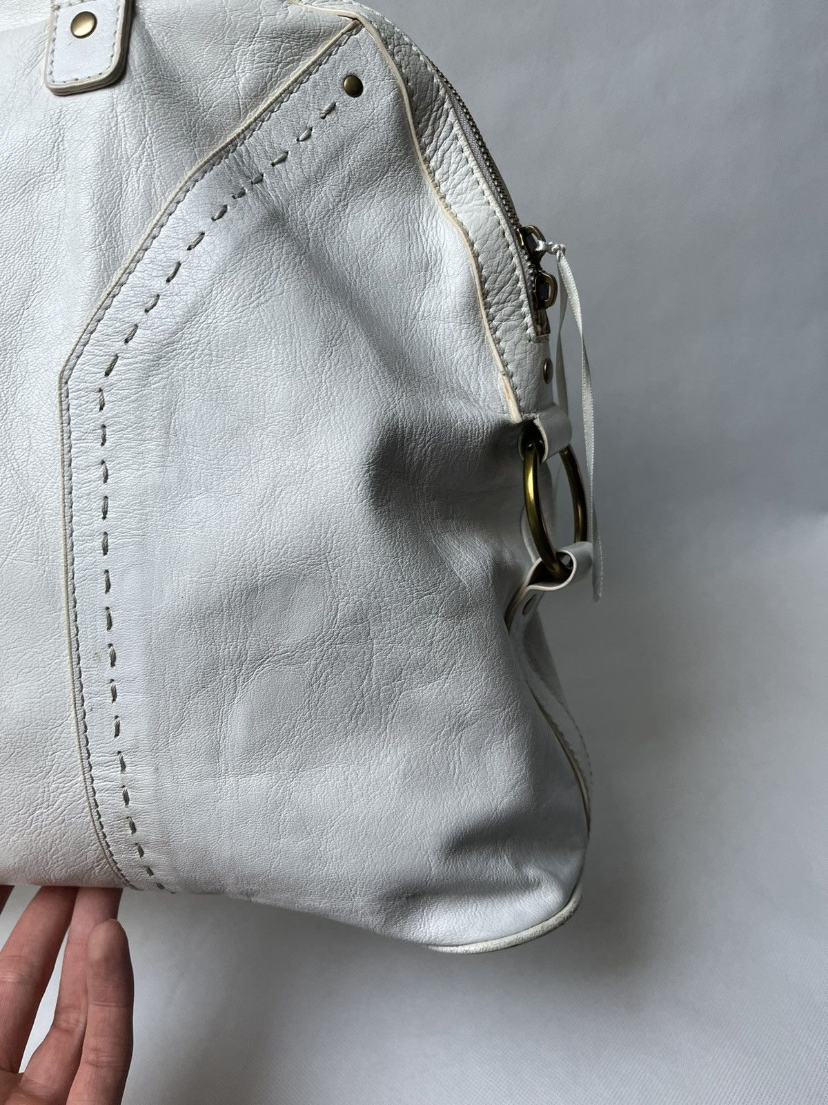 Yves Saint Laurent Yves Saint Laurent rive gauche Muse white leather hand bag Size ONE SIZE - 15 Thumbnail