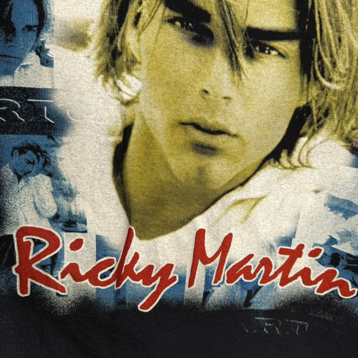 Band Tees Vintage 90s Ricky Martin Rare Euro Screen Stars T Shirt Size US XL / EU 56 / 4 - 4 Thumbnail