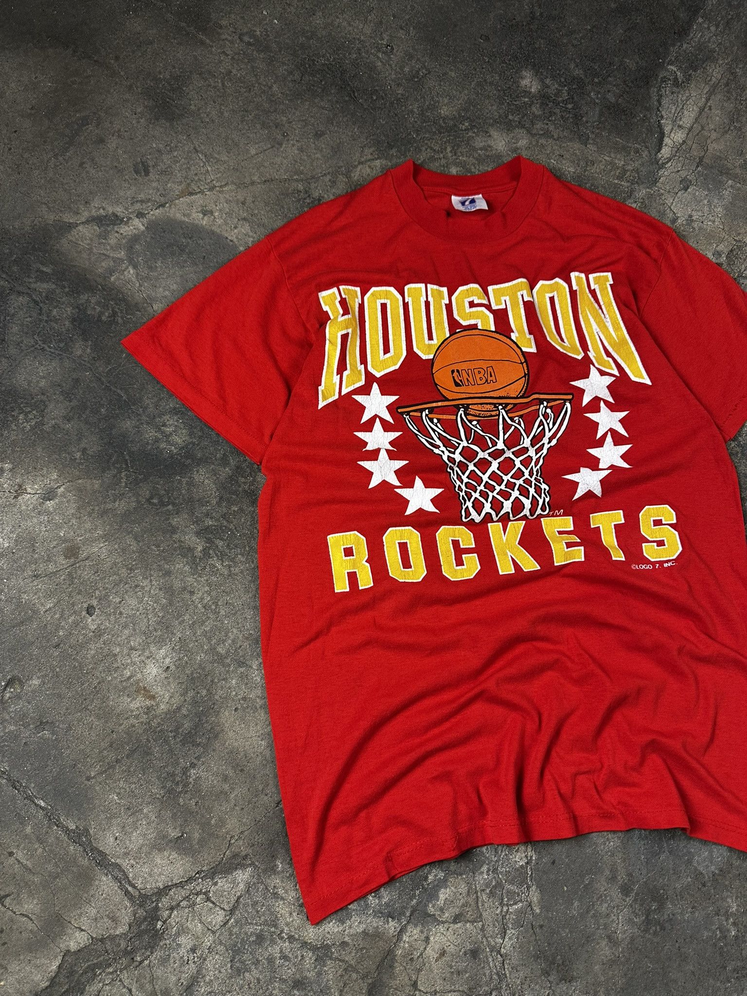 NBA 80s Vintage NBA Houston Rockets T-shirt Size US M / EU 48-50 / 2 - 2 Thumbnail