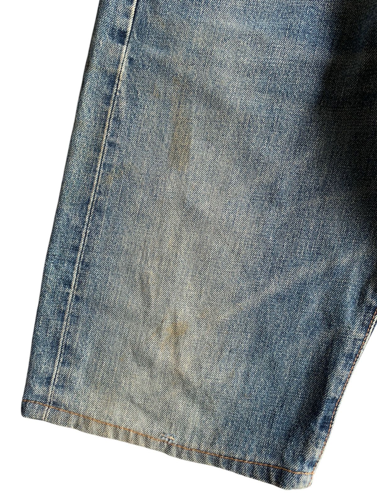VINTAGE EDWIN 505X SELVEDGE SHORT DISTRESSED DENIM