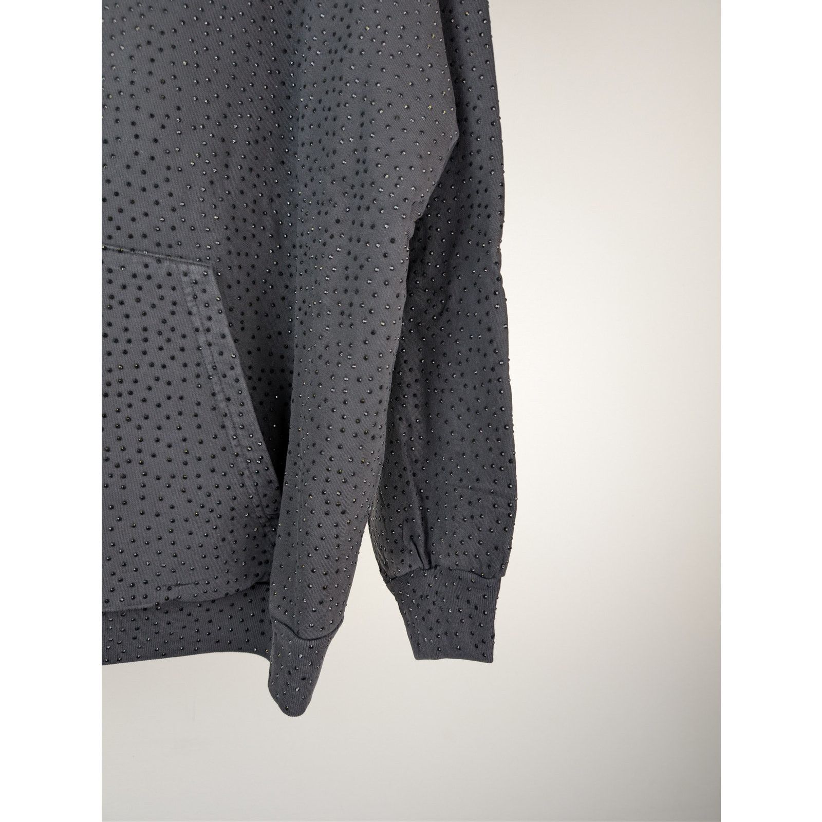 Balenciaga o1rshd1 Crystal-Embellished Small Zip-Up Hoodie Washed Black Size US M / EU 48-50 / 2 - 5 Thumbnail