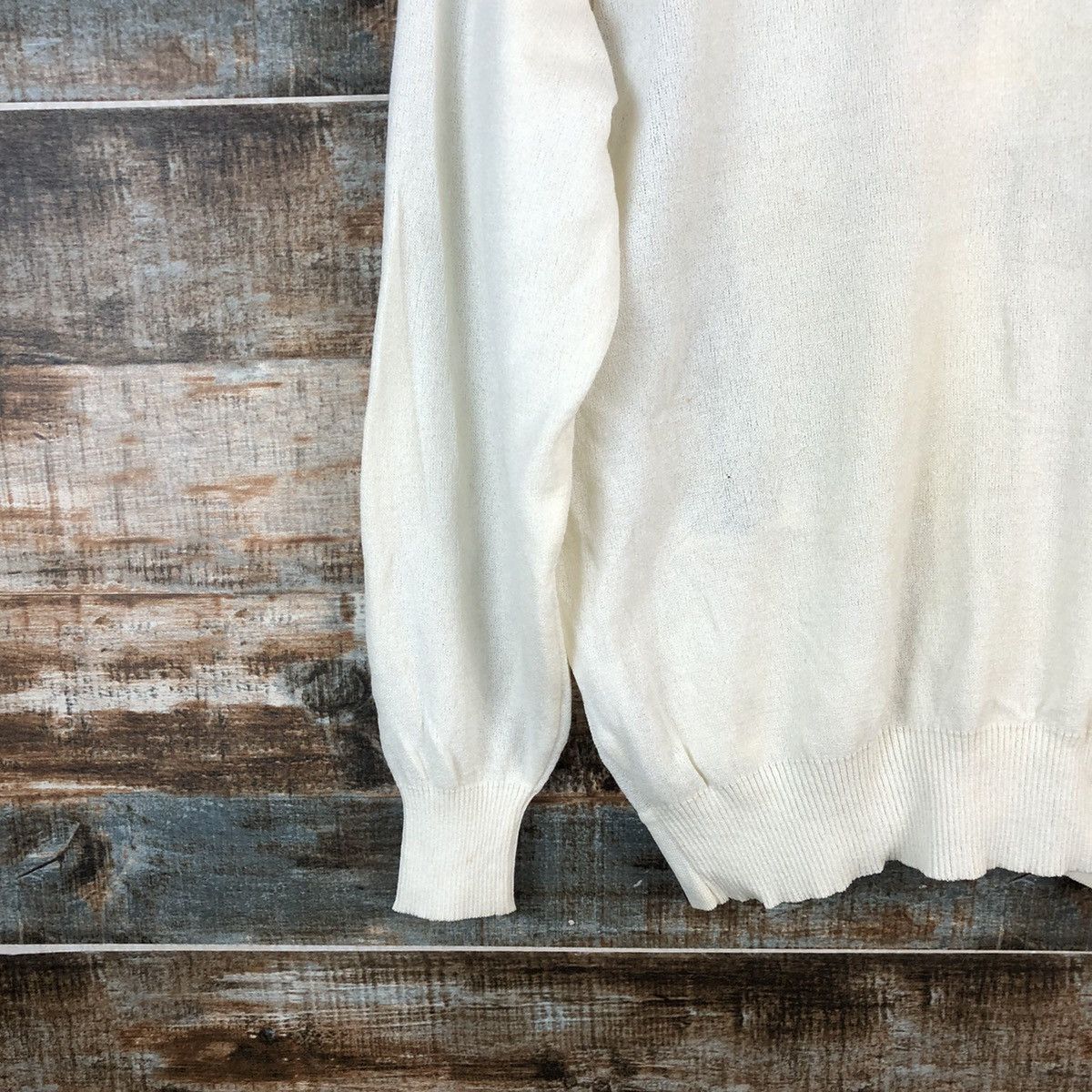 Homespun Knitwear × Japanese Brand DLL Pinnacle Alps vintage White Cardigan Knitwear #C455 Size US L / EU 52-54 / 3 - 15 Thumbnail