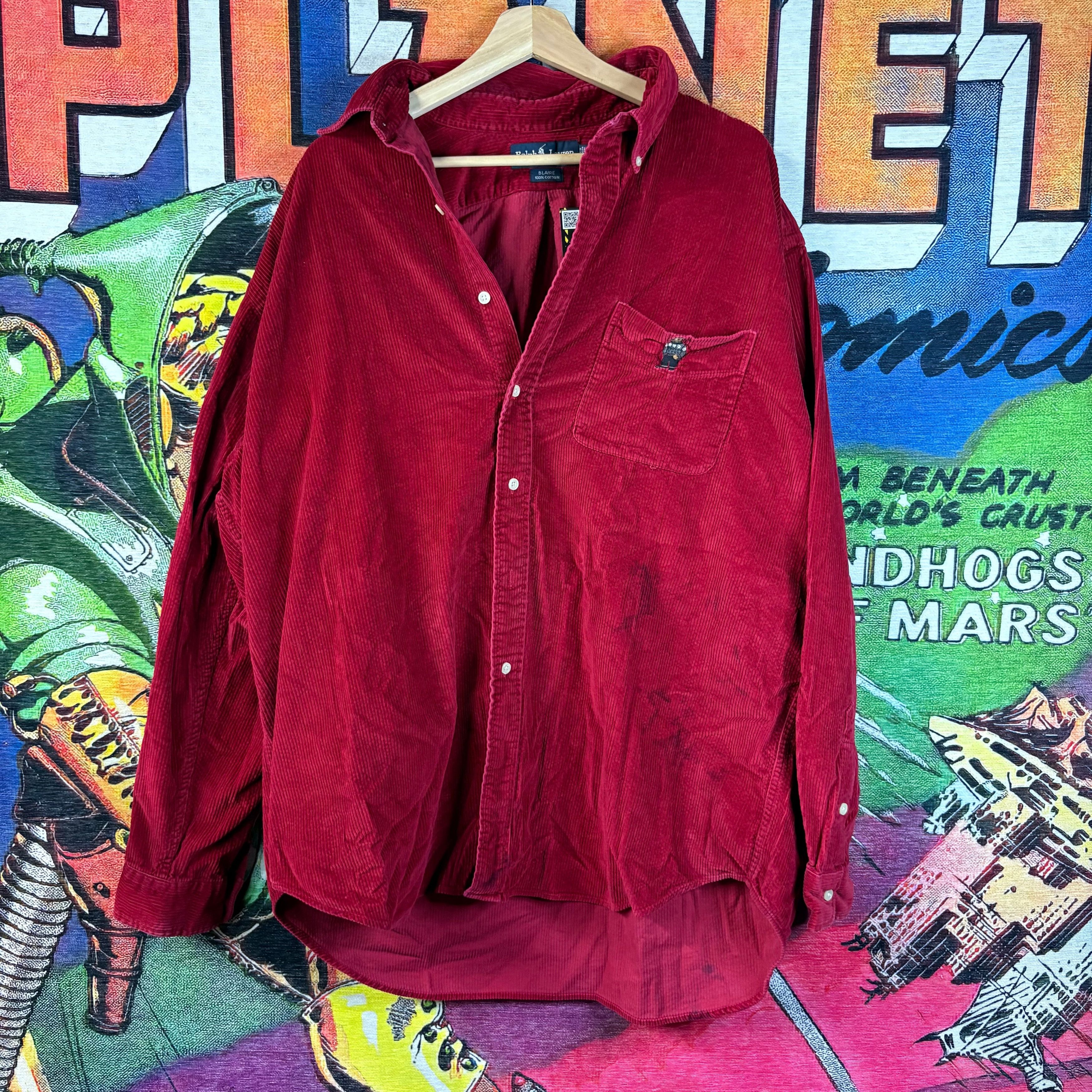 Ralph Lauren Y2K Ralph Lauren Red Corduroy Long Sleeve Button Up Tee Size US L / EU 52-54 / 3 - 1 Thumbnail