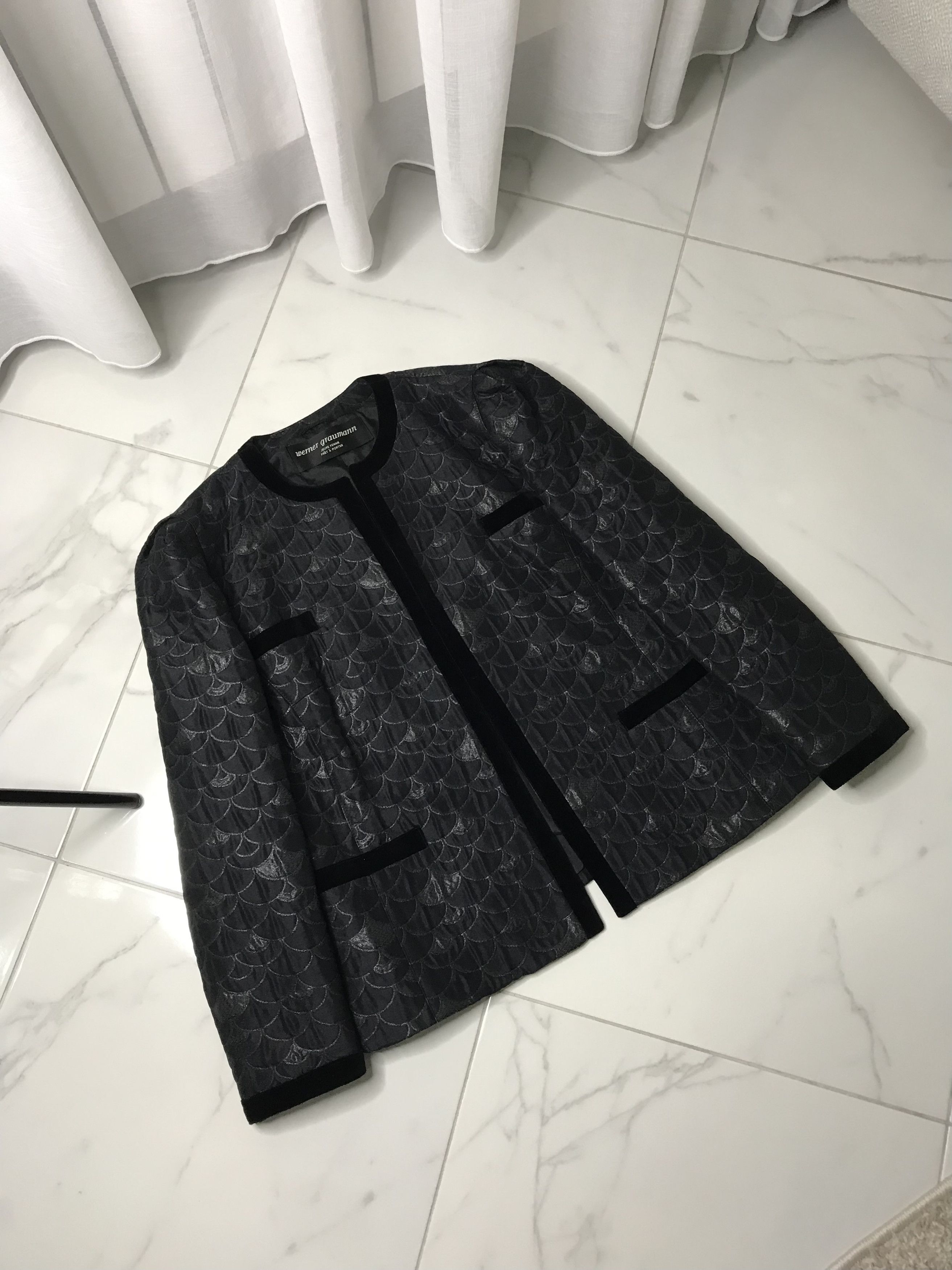 Vintage Werner Graumann luxury silk jacket women’s Size M / US 6-8 / IT 42-44 - 2 Thumbnail