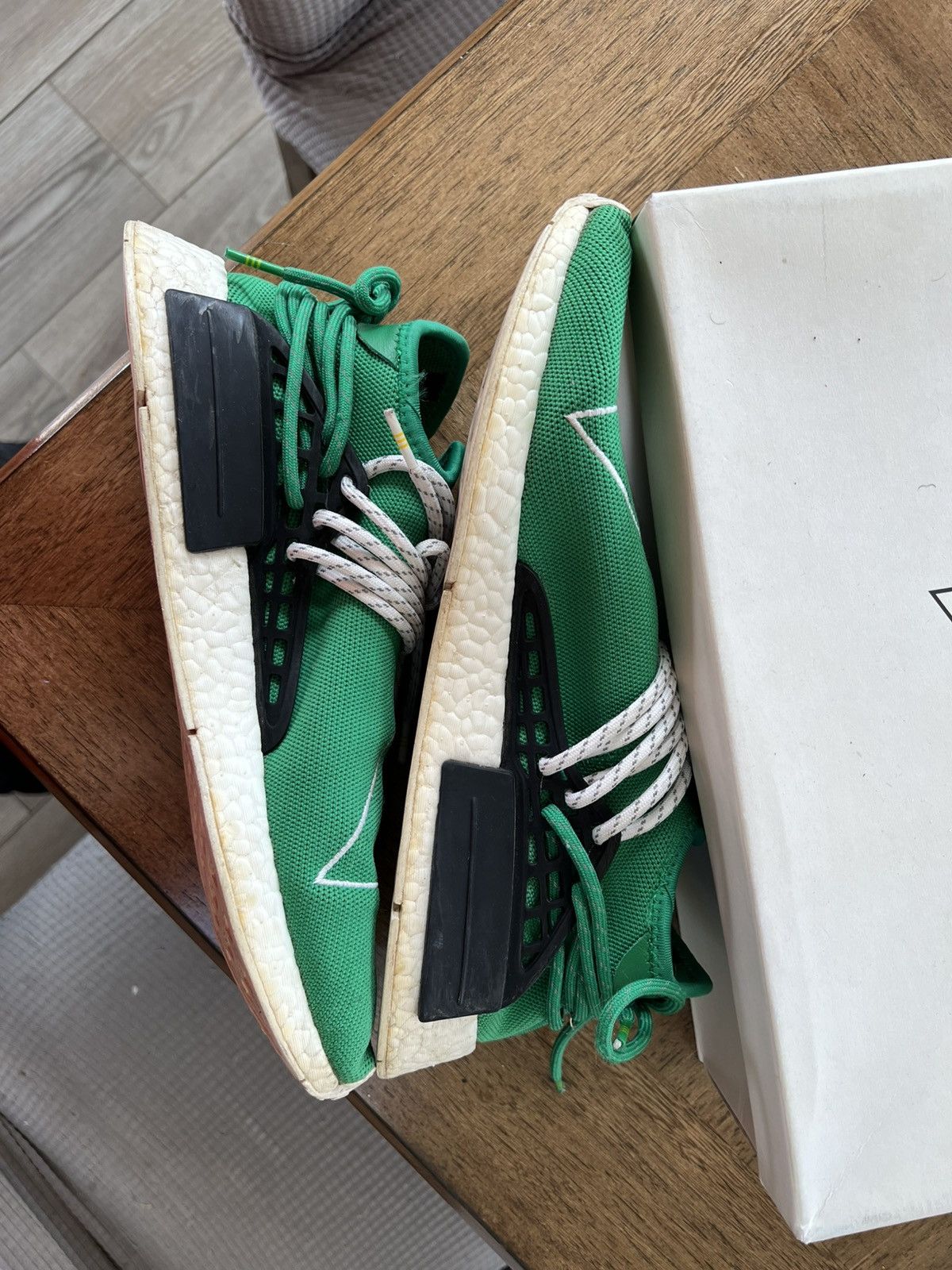 Adidas × Pharrell Pharrell x NMD Human Race Green 2016 Size US 11.5 / EU 44-45 - 6 Thumbnail
