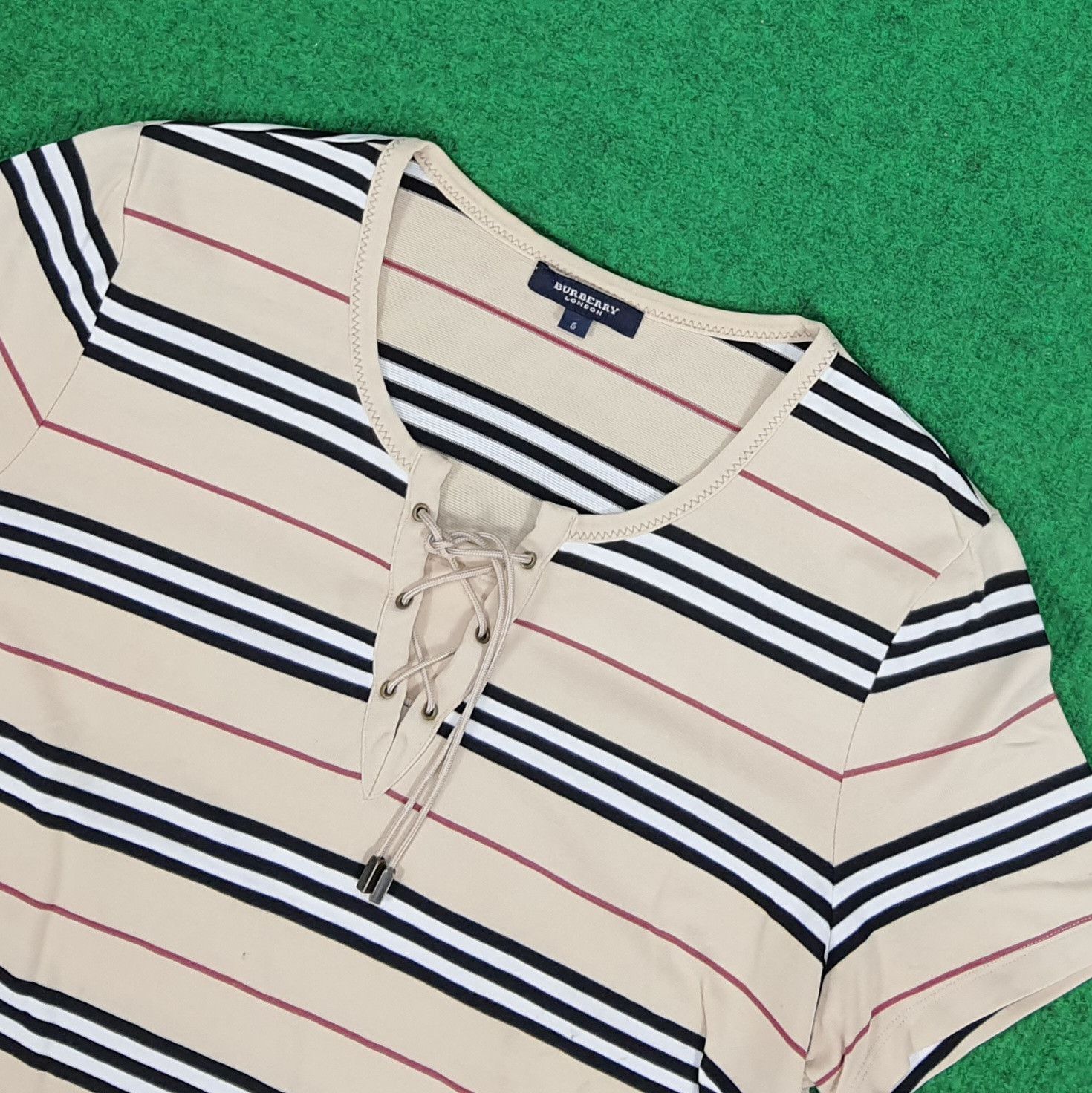 Burberry × Vintage Vintage Burberry London Striped Tshirt Size M / US 6-8 / IT 42-44 - 2 Thumbnail