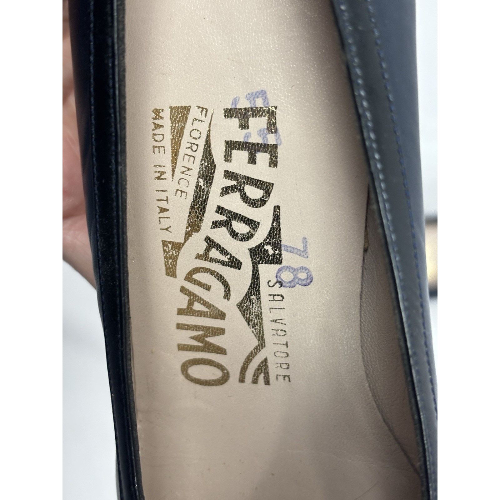 Salvatore Ferragamo Salvatore Ferragamo Navy Women’s 6.5 AAA Leather Buckle Heel Size US 6.5 / IT 36.5 - 10 Thumbnail