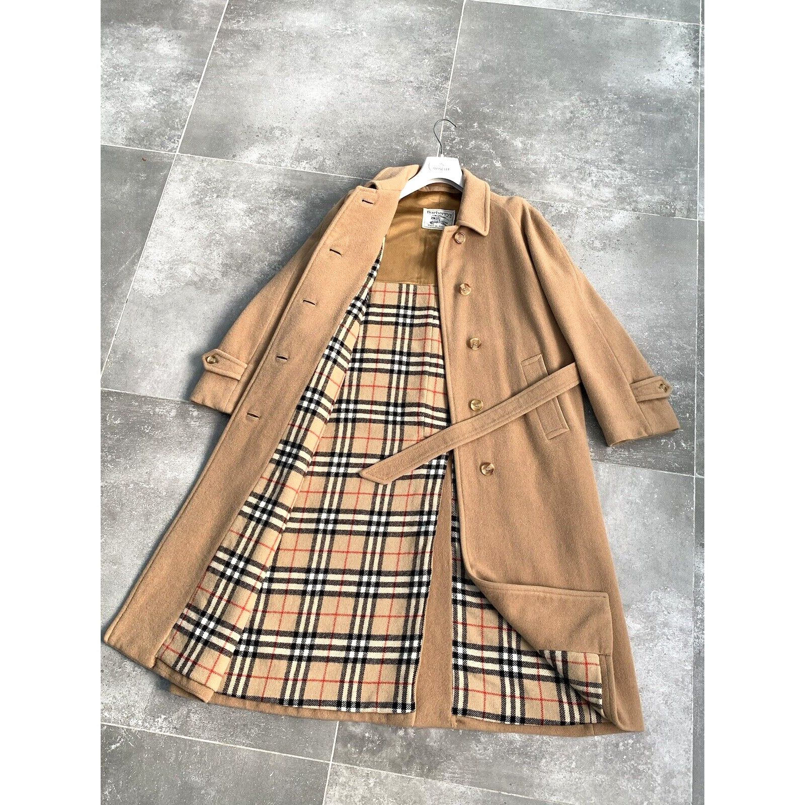 Burberry × Vintage Women's BURBERRYS CAMEL HAIR Wool Trench Coat Jacket UK 12 M Size M / US 6-8 / IT 42-44 - 2 Thumbnail