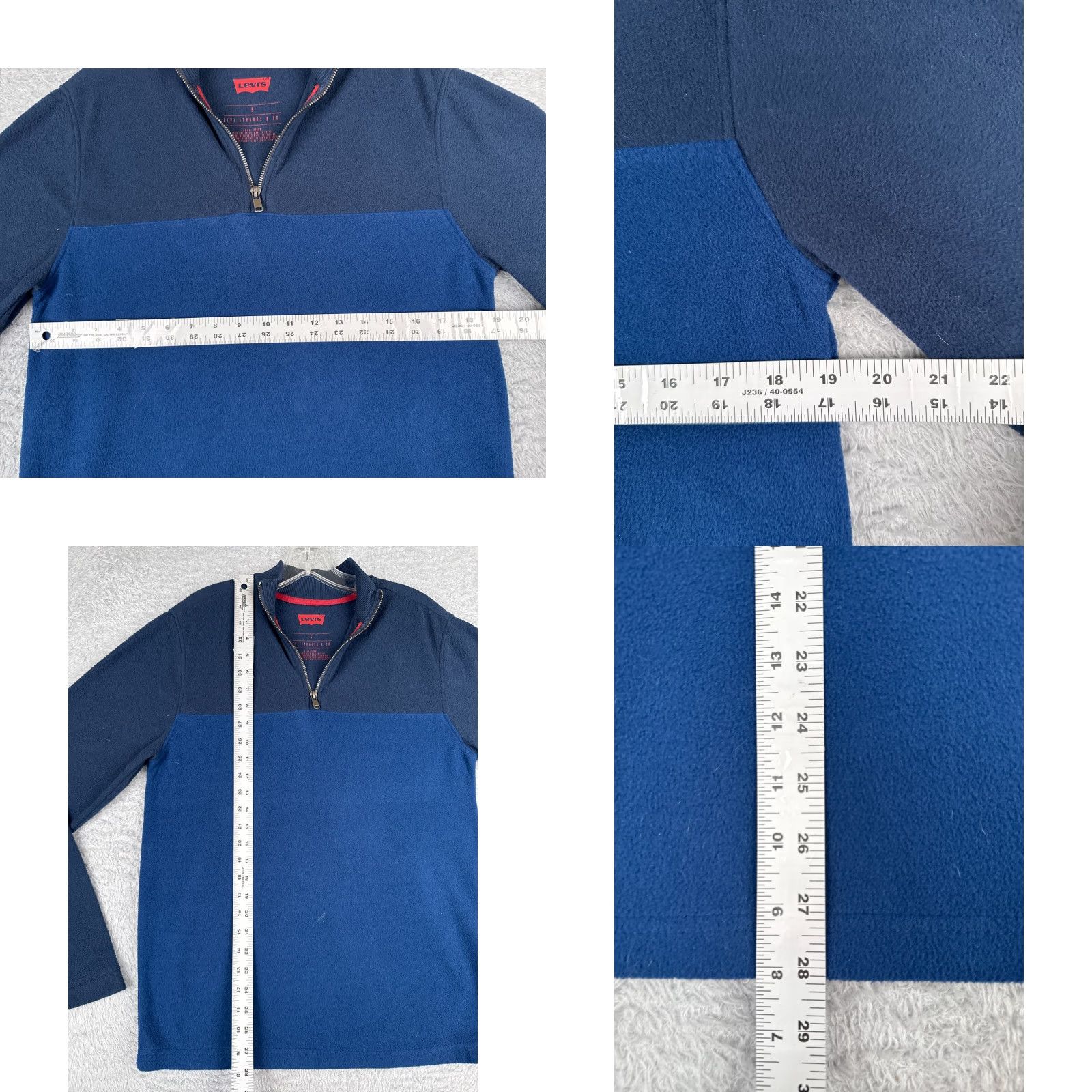 Levi's Levis Sweater Men Small Blue Fleece 1/4 Zip 100% Polyester Pullover Size US S / EU 44-46 / 1 - 8 Thumbnail