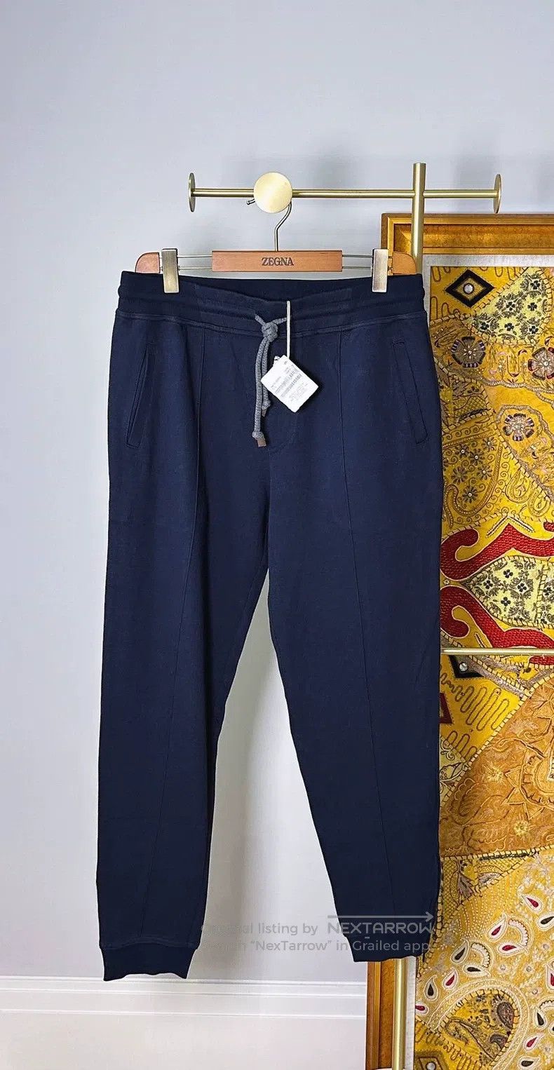 Brunello Cucinelli Brunello Cucinelli size L Sea Island cotton navy blue sweat Size US 29 - 1 Thumbnail