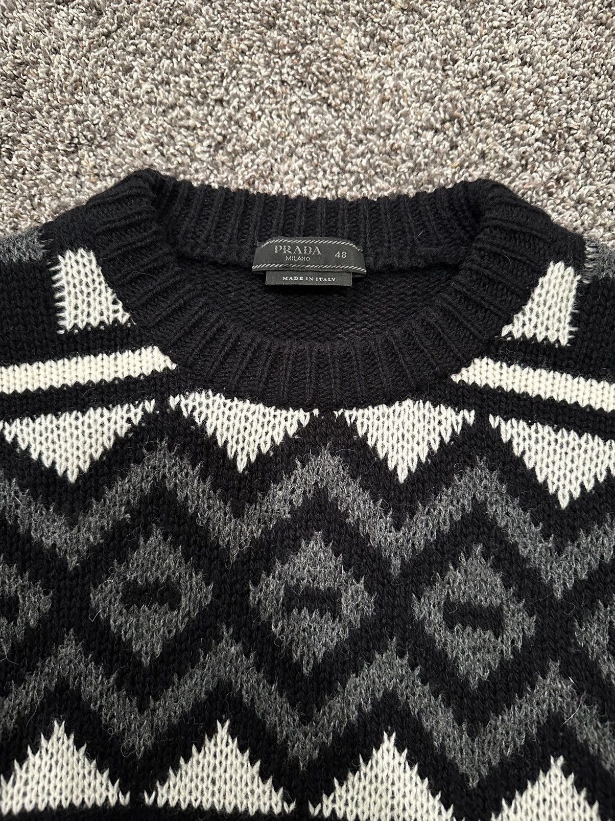 Prada Prada Men’s Knitted Sweater Black Medium Size US M / EU 48-50 / 2 - 4 Thumbnail