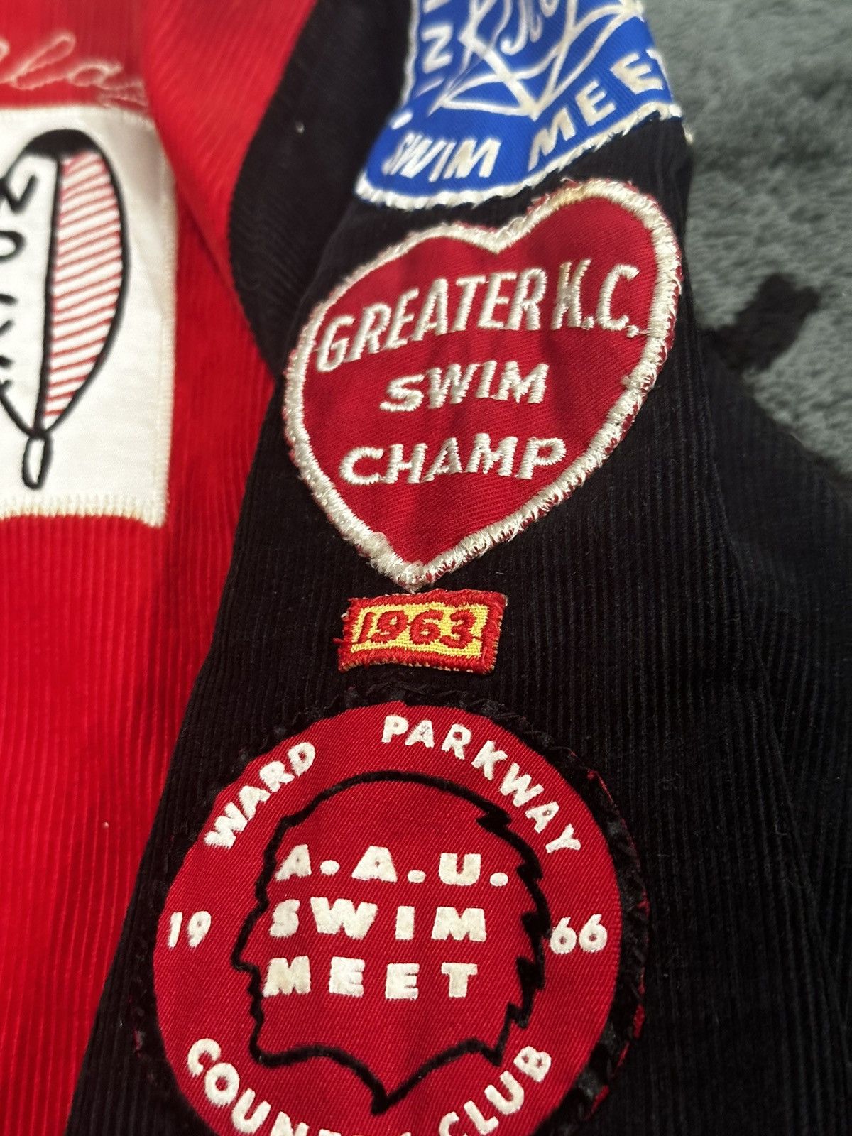 Vintage Crazy Vintage 1960’s Patched Swim Team Varsity Jacket Size US L / EU 52-54 / 3 - 7 Thumbnail