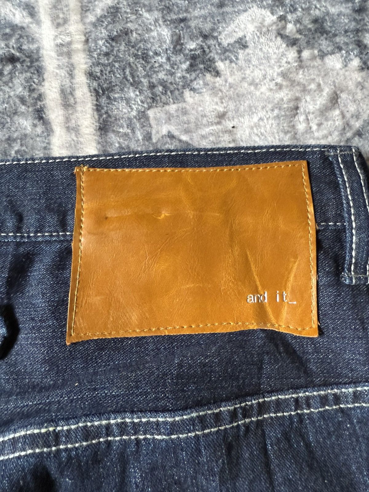 Japanese Brand And it Japan Asymmetric Fly Diagonal Cut Wide Denim Jeans Size US 32 / EU 48 - 15 Thumbnail