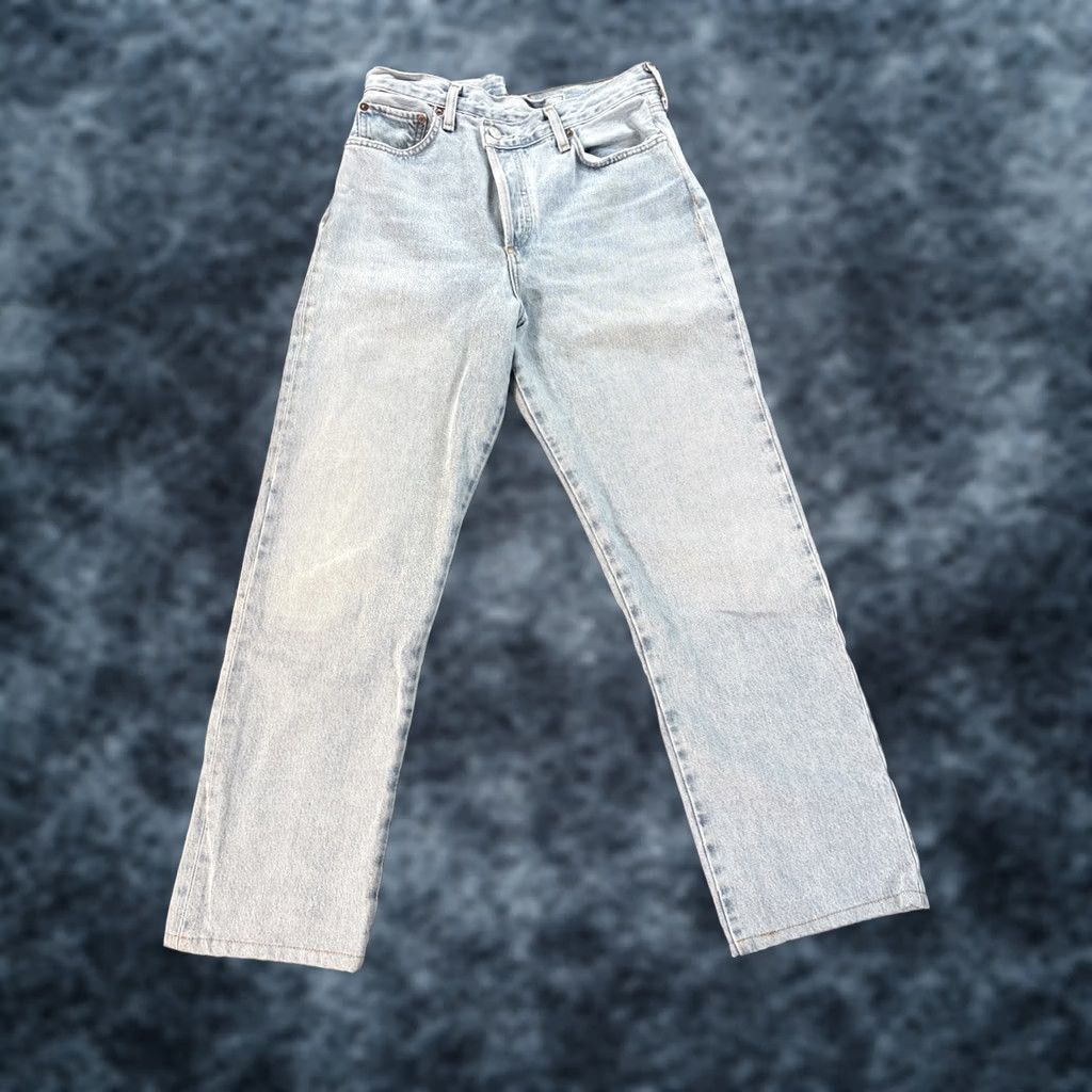 Agolde AGOLDE Jeans Women 27 Criss Cross Light Blue Denim 5-Pocket Straight Relaxed Vintage: No 90s City Bohemian Size 27" / US 4 / IT 40 - 1 Thumbnail