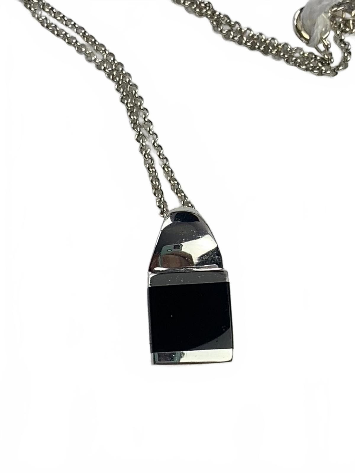 Other Sterling Silver and Onyx Geometric Chain Necklace & Pendant Size ONE SIZE - 4 Thumbnail