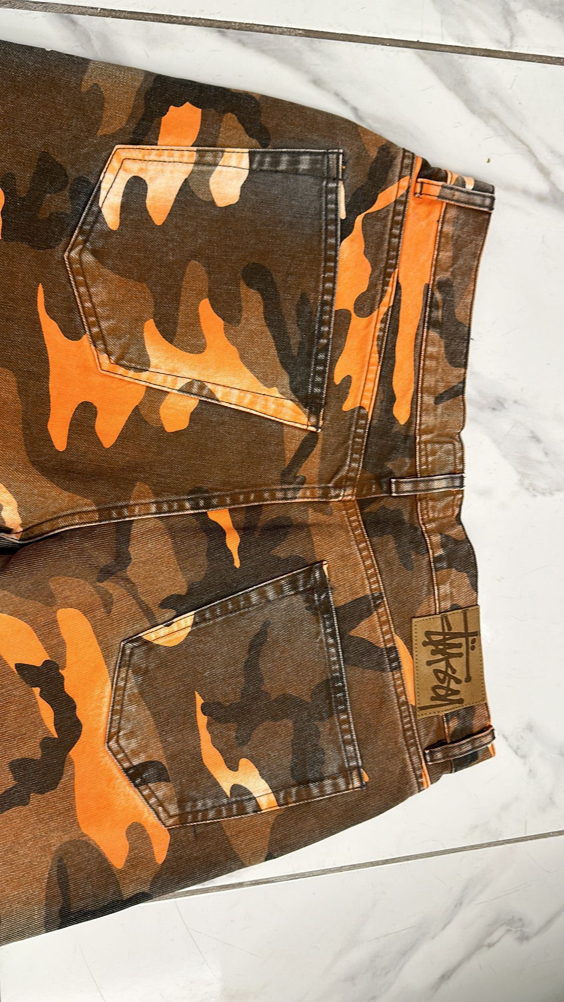 Stussy Stüssy Dye Big Ol Spray Jeans Orange Camo Size 32 Size US 32 / EU 48 - 6 Thumbnail