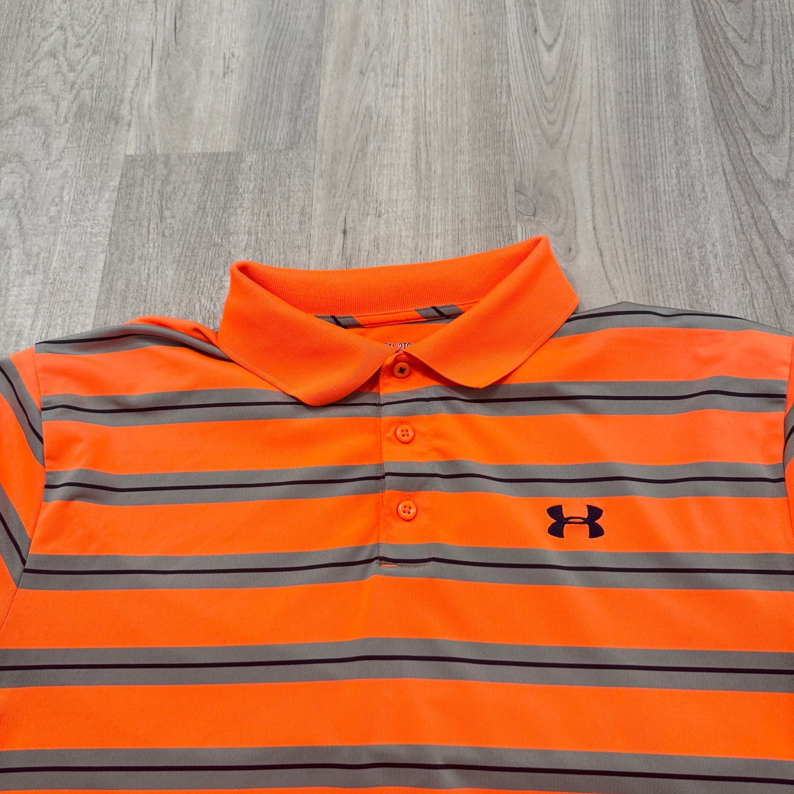 Under Armour Under Armour Polo Shirt Men's 2XL XXL Orange Striped Size US XXL / EU 58 / 5 - 1 Thumbnail