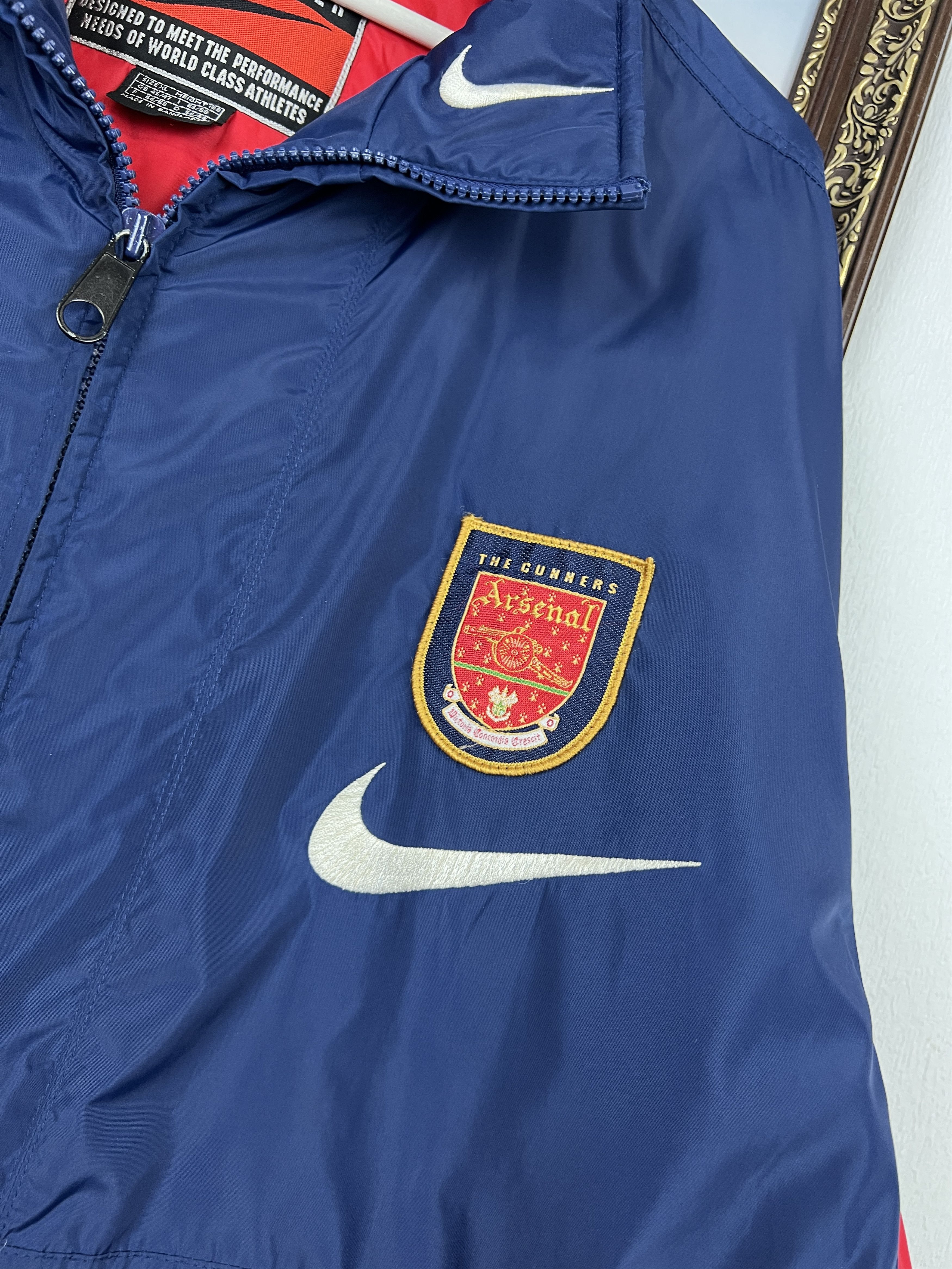 Nike Vintage 90's Nike Arsenal Football Jacket Soccer Bomber Size US XL / EU 56 / 4 - 3 Thumbnail