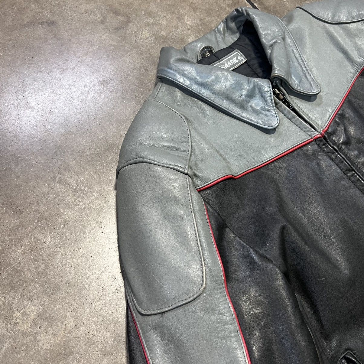 Vintage Vintage Steinmark Leather Jacket Biker Motorcycle Striped Size US M / EU 48-50 / 2 - 14 Thumbnail