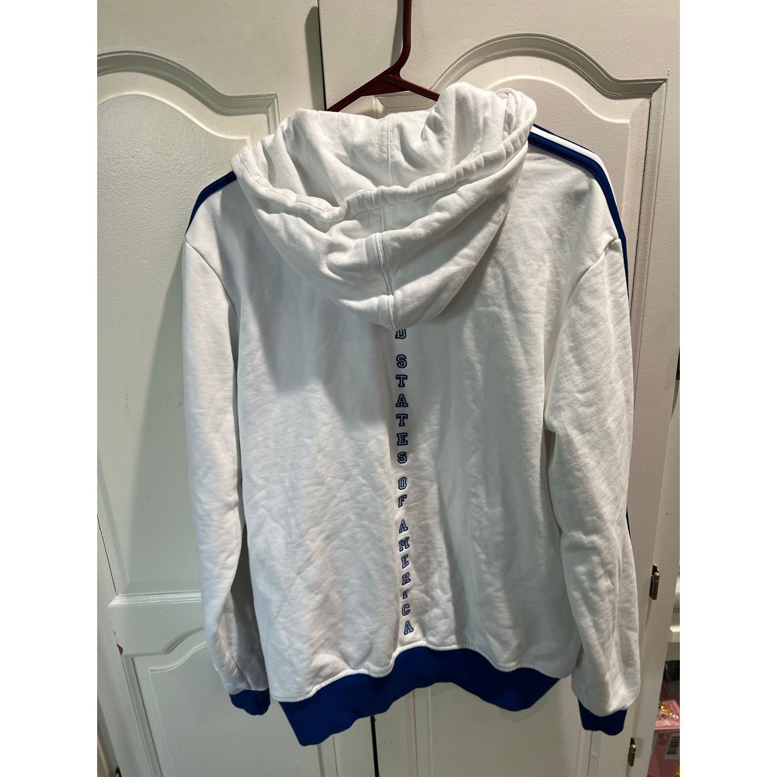 Adidas Adidas Originals USA Hoodie Jacket L White Red Blue Trefoil Size US M / EU 48-50 / 2 - 9 Thumbnail
