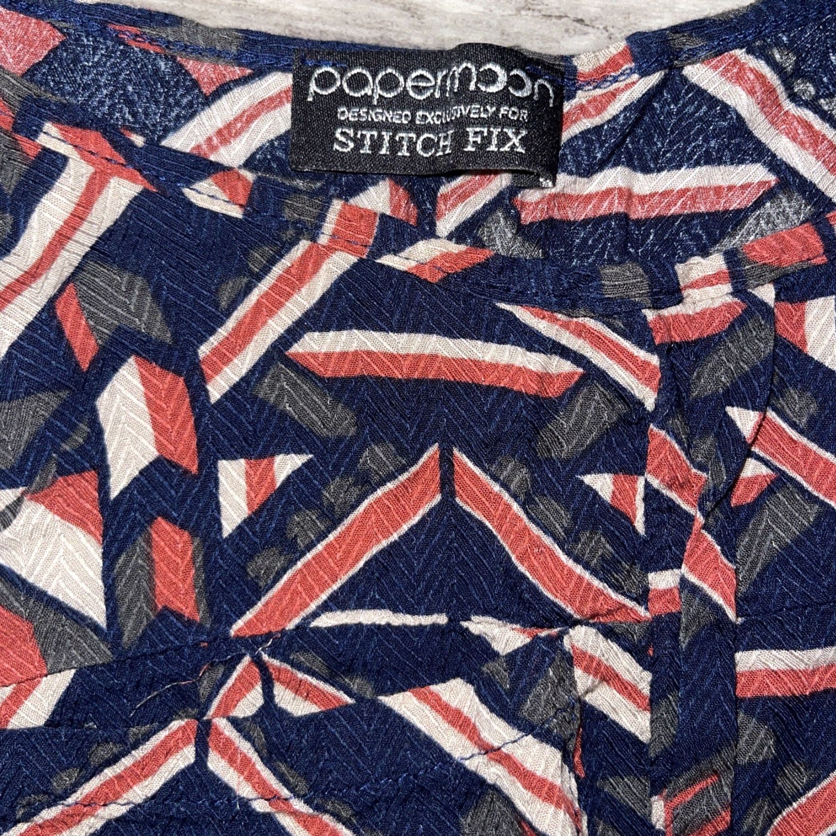 Vintage Papermoon Shirt Womens XL Petite Dark Blue Lightweight See Meas Roll Tab Sleeve Long Sleeve Blouse Petite Womens Shirt Size XL / US 12-14 / IT 48-50 - 2 Thumbnail