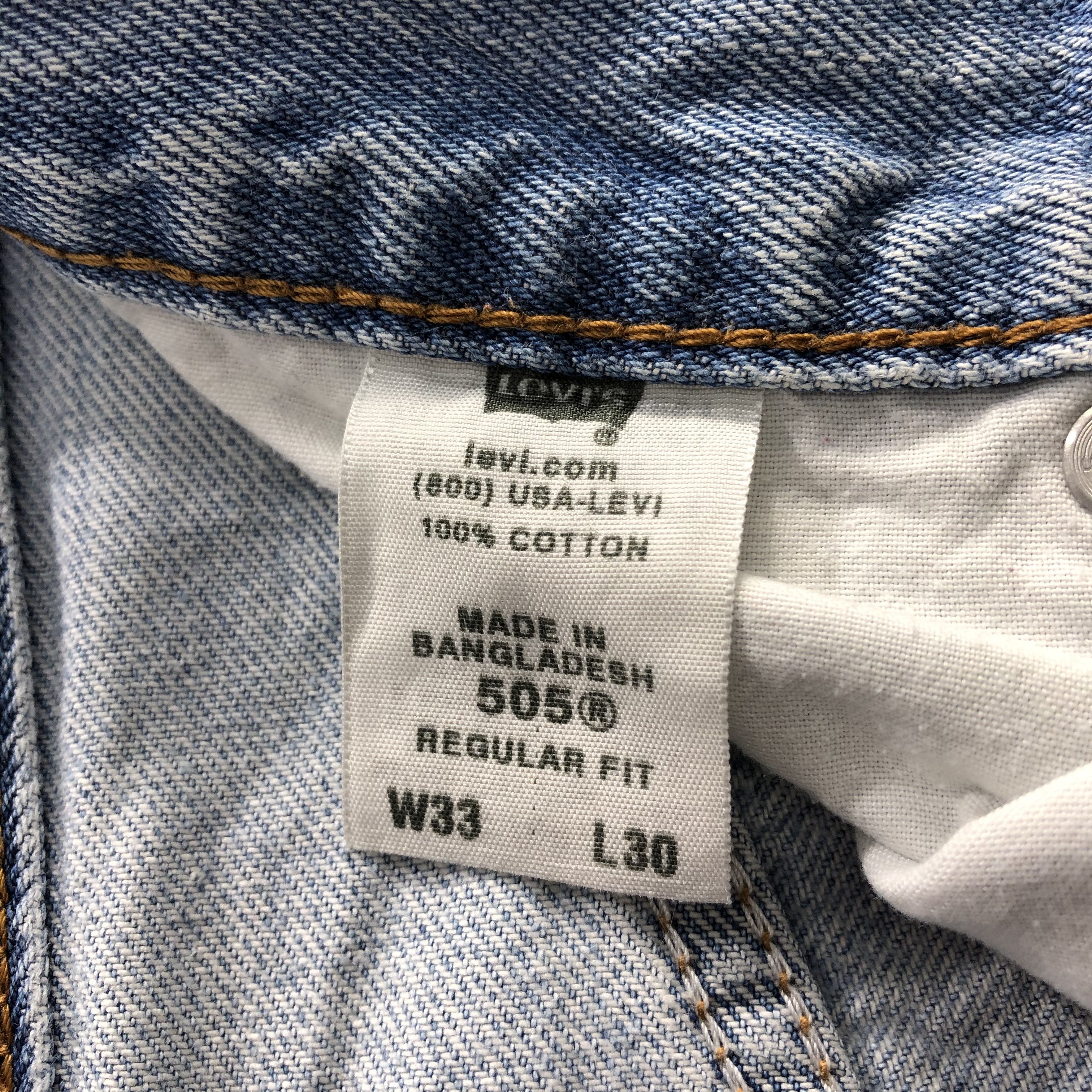 Levi's Vintage Light Wash Levis 505 Distress Jeans-J1245 Size US 32 / EU 48 - 10 Thumbnail