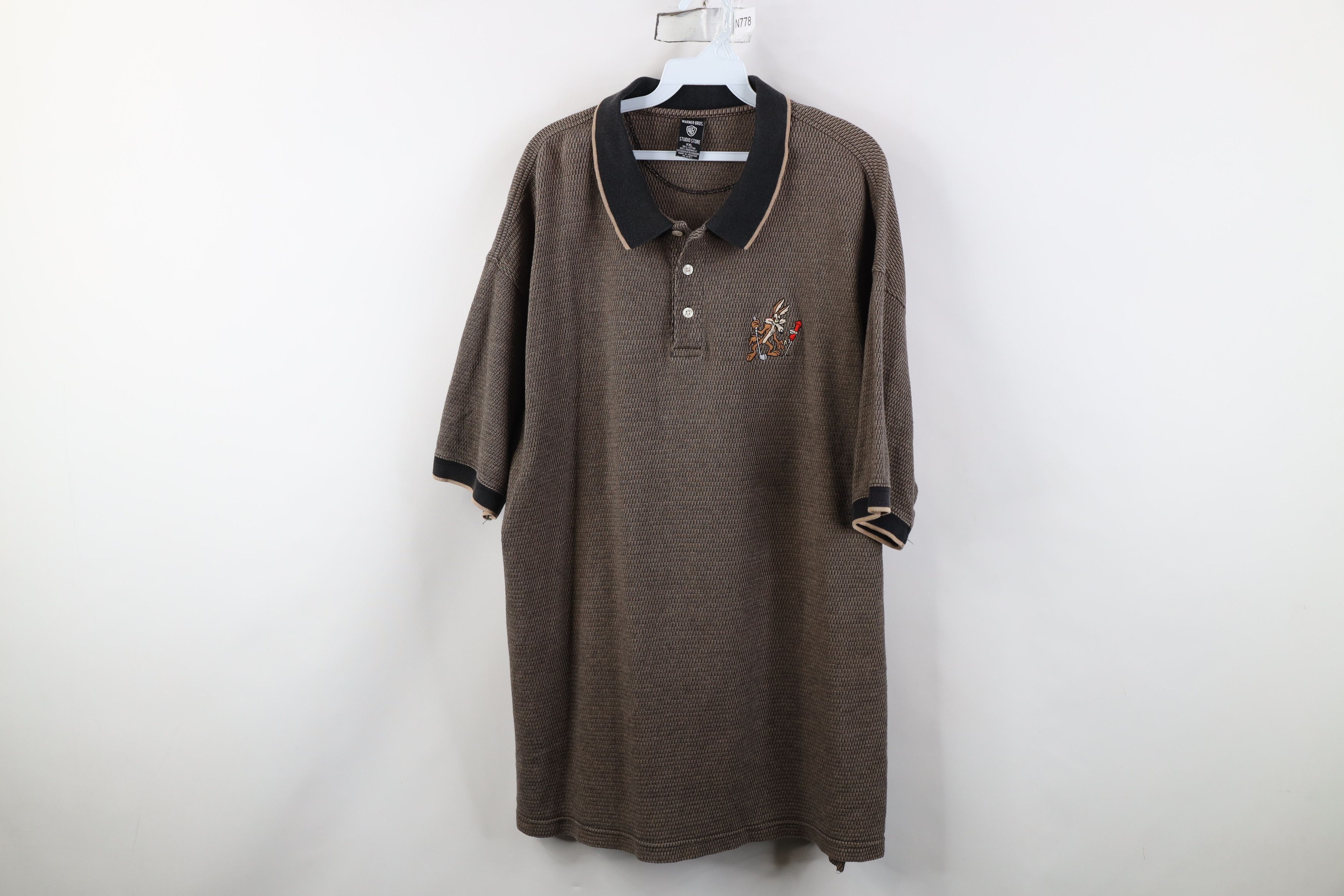 Vintage Vintage 90s Looney Tunes Knit Collared Golf Polo Shirt Size US XXL / EU 58 / 5 - 1 Thumbnail