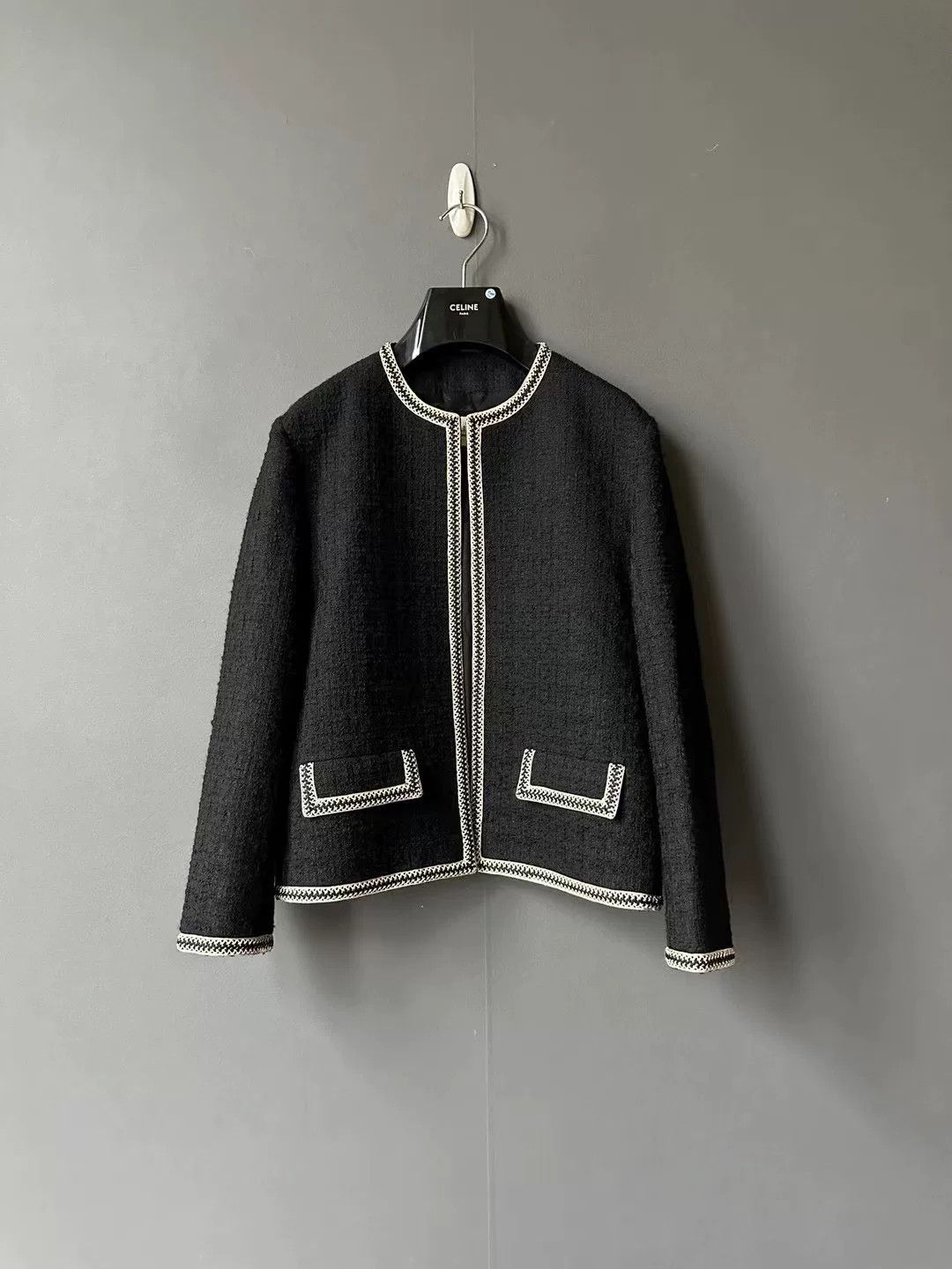 Chanel Celine Tweed Woven Classic Jacket Size M / US 6-8 / IT 42-44 - 1 Thumbnail