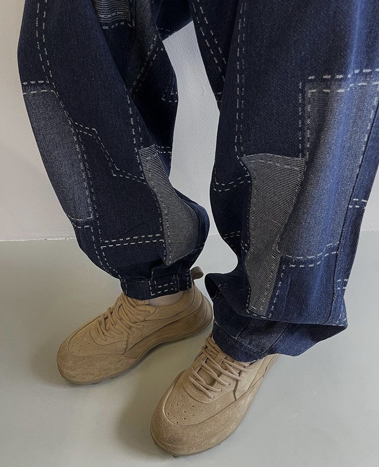 Japanese Brand × Vintage Outdoor retro patchwork print balloon loose baggy jeans Size US 31 - 4 Thumbnail