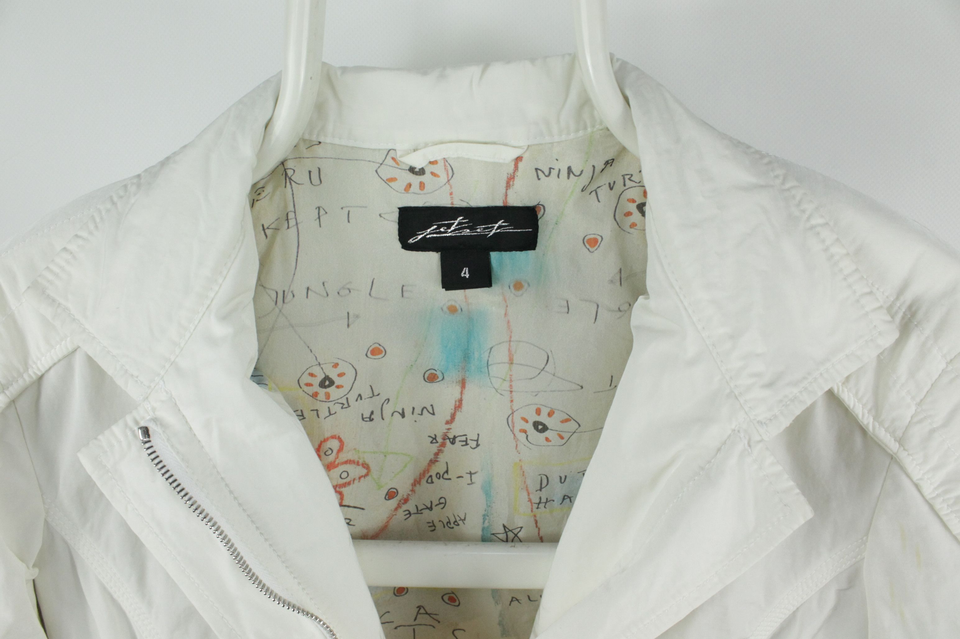 JET SET JET SET White Nylon Light Casual Women's Jacket Size L / US 10 / IT 46 - 3 Thumbnail