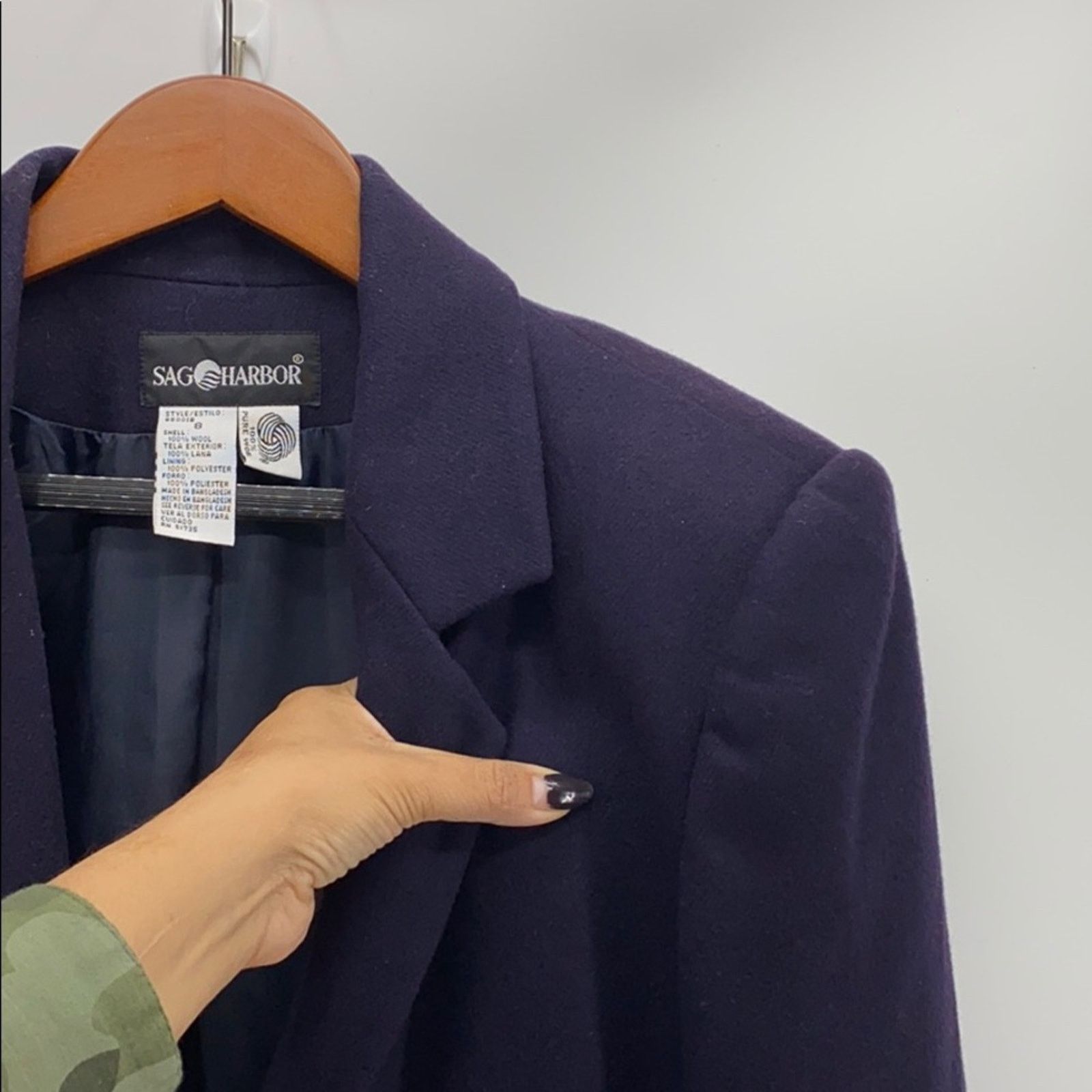 Vintage Vintage Sag Harbor wool blue boxy blazer oversized chic Size M / US 6-8 / IT 42-44 - 3 Thumbnail
